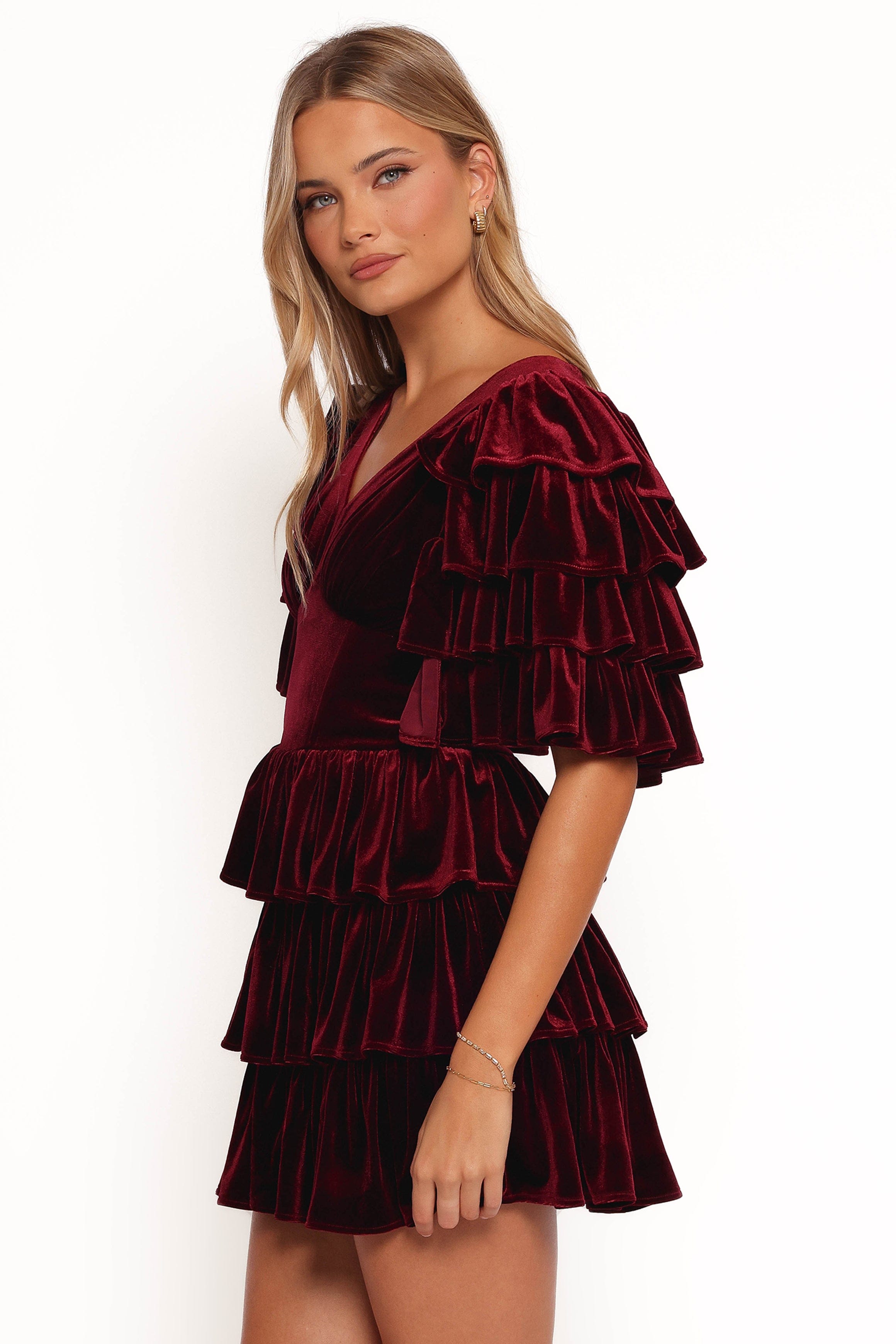 Petal and Pup USA DRESSES Agnes Mini Dress - Wine