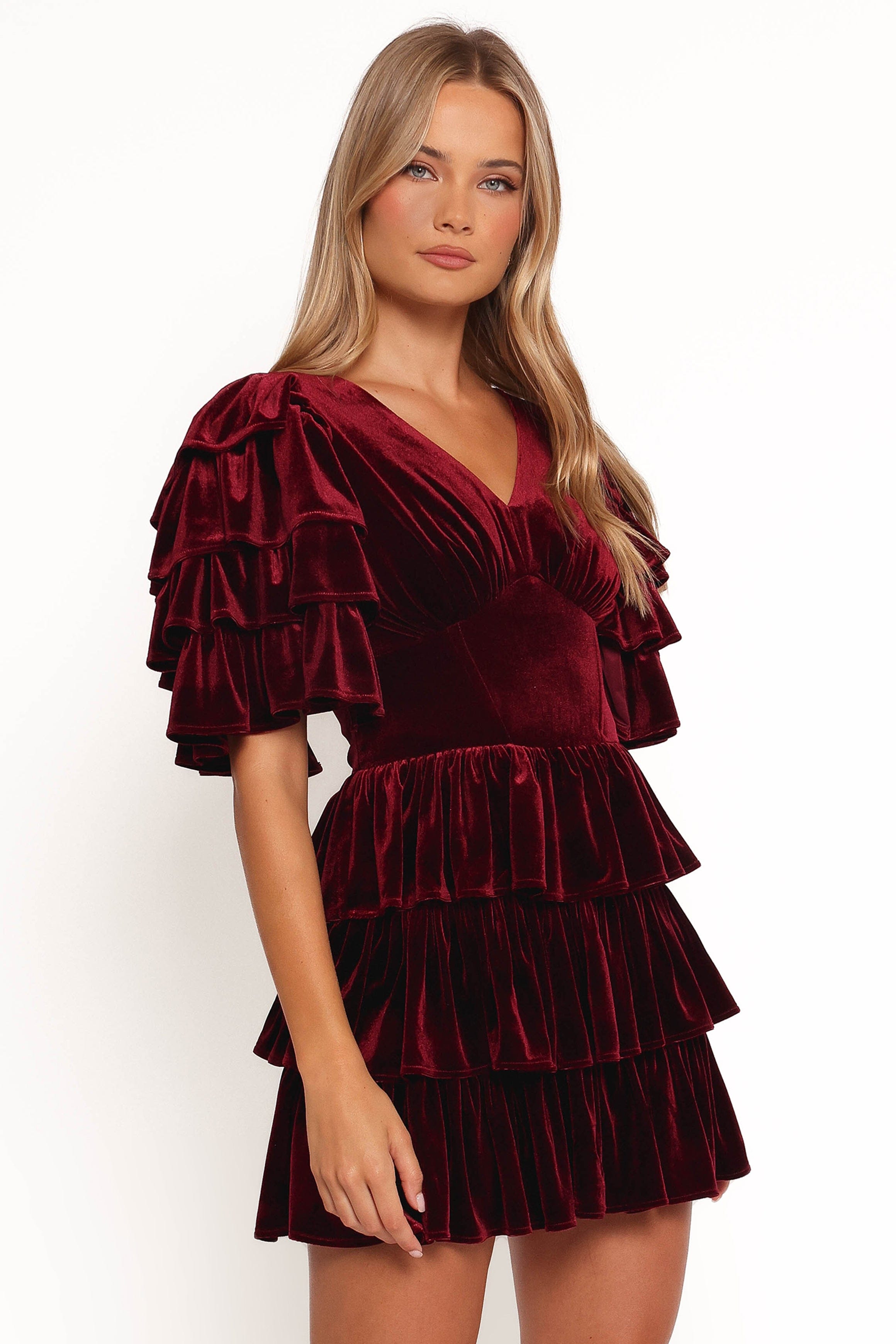 Petal and Pup USA DRESSES Agnes Mini Dress - Wine
