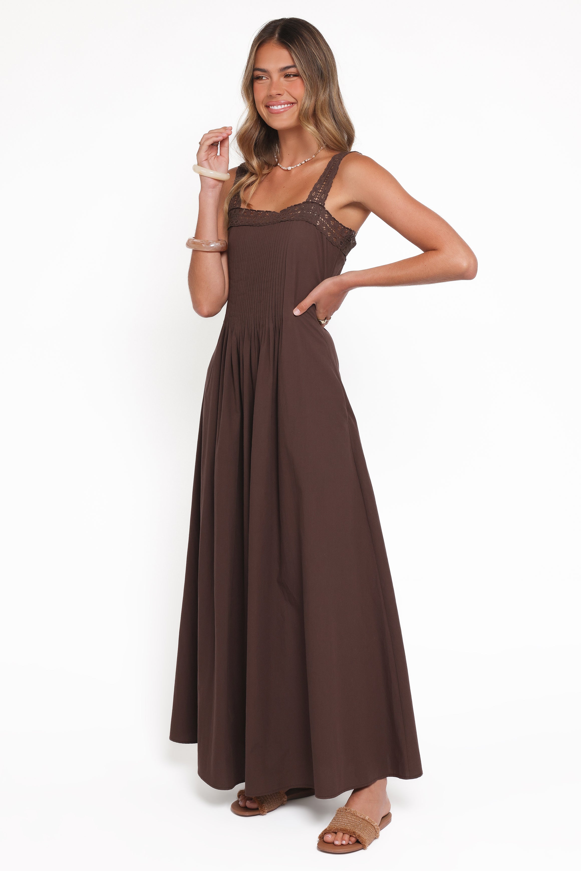 Petal and Pup USA DRESSES Alandra Maxi Dress - Brown