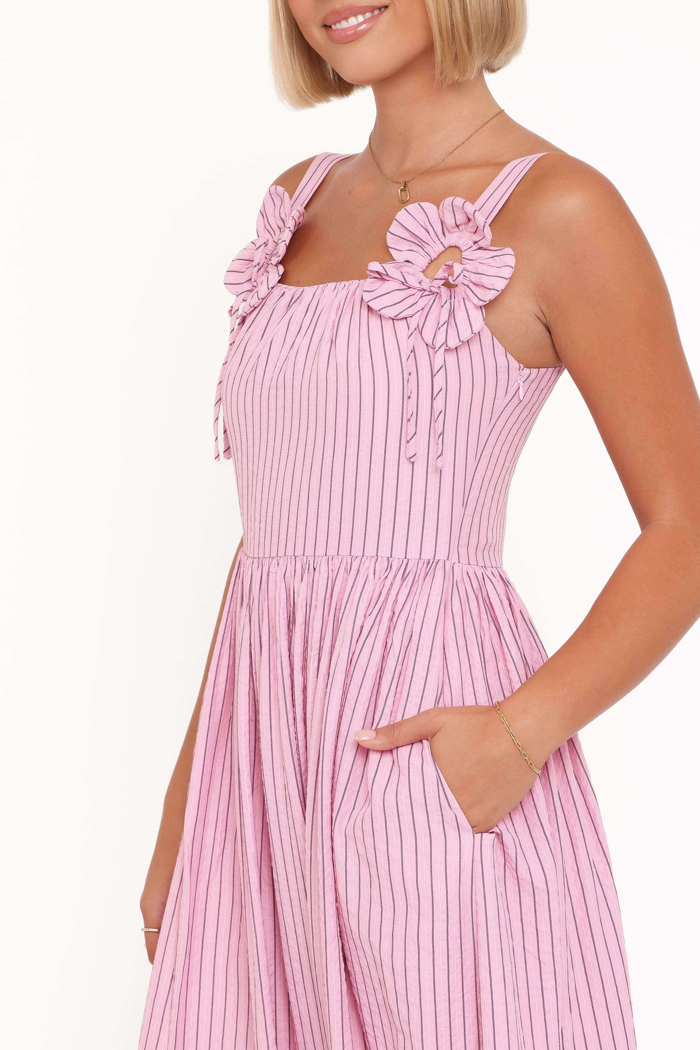 Petal and Pup USA DRESSES Alden Maxi Dress - Pink/White Stripe