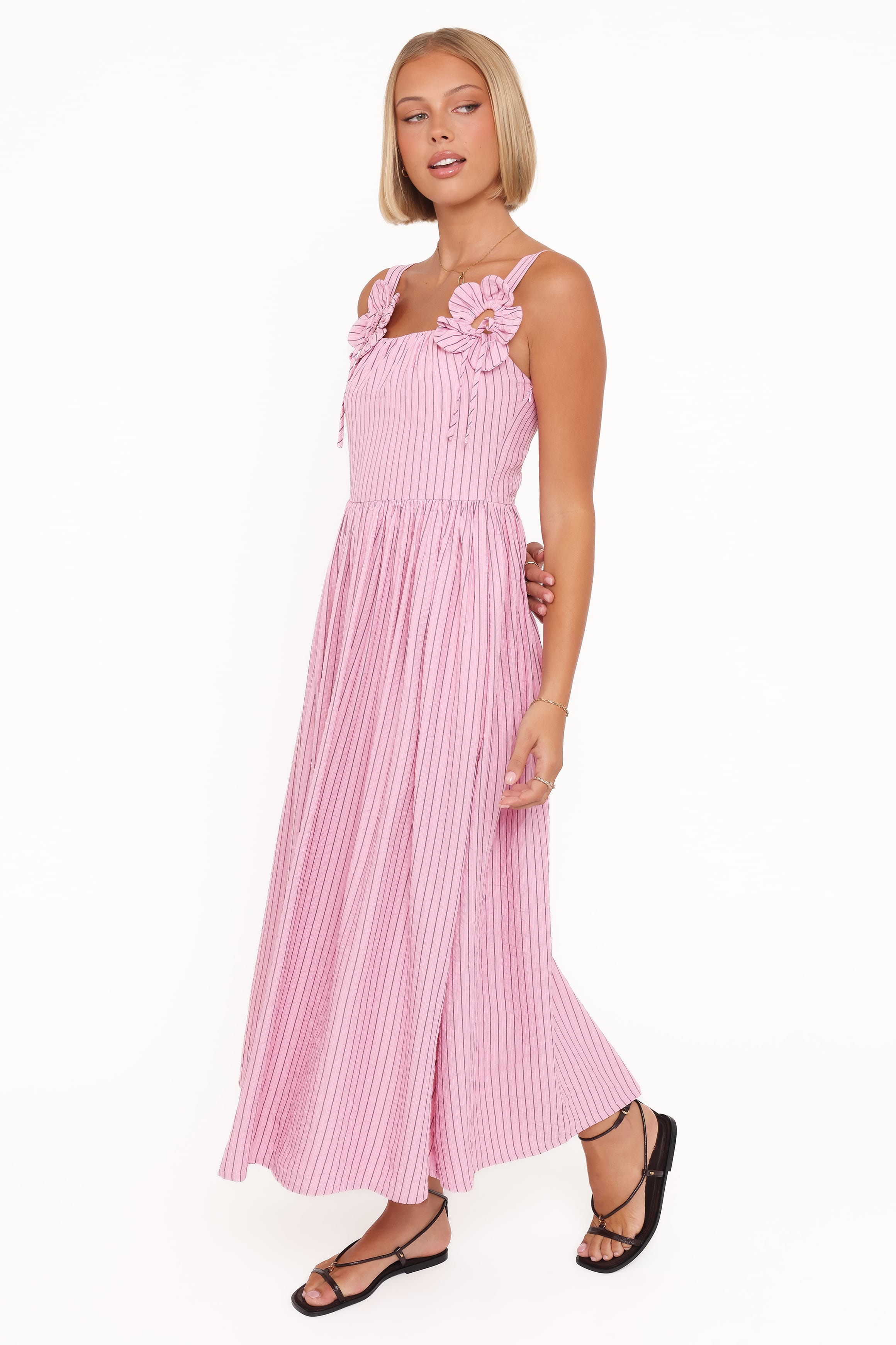 Petal and Pup USA DRESSES Alden Maxi Dress - Pink/White Stripe