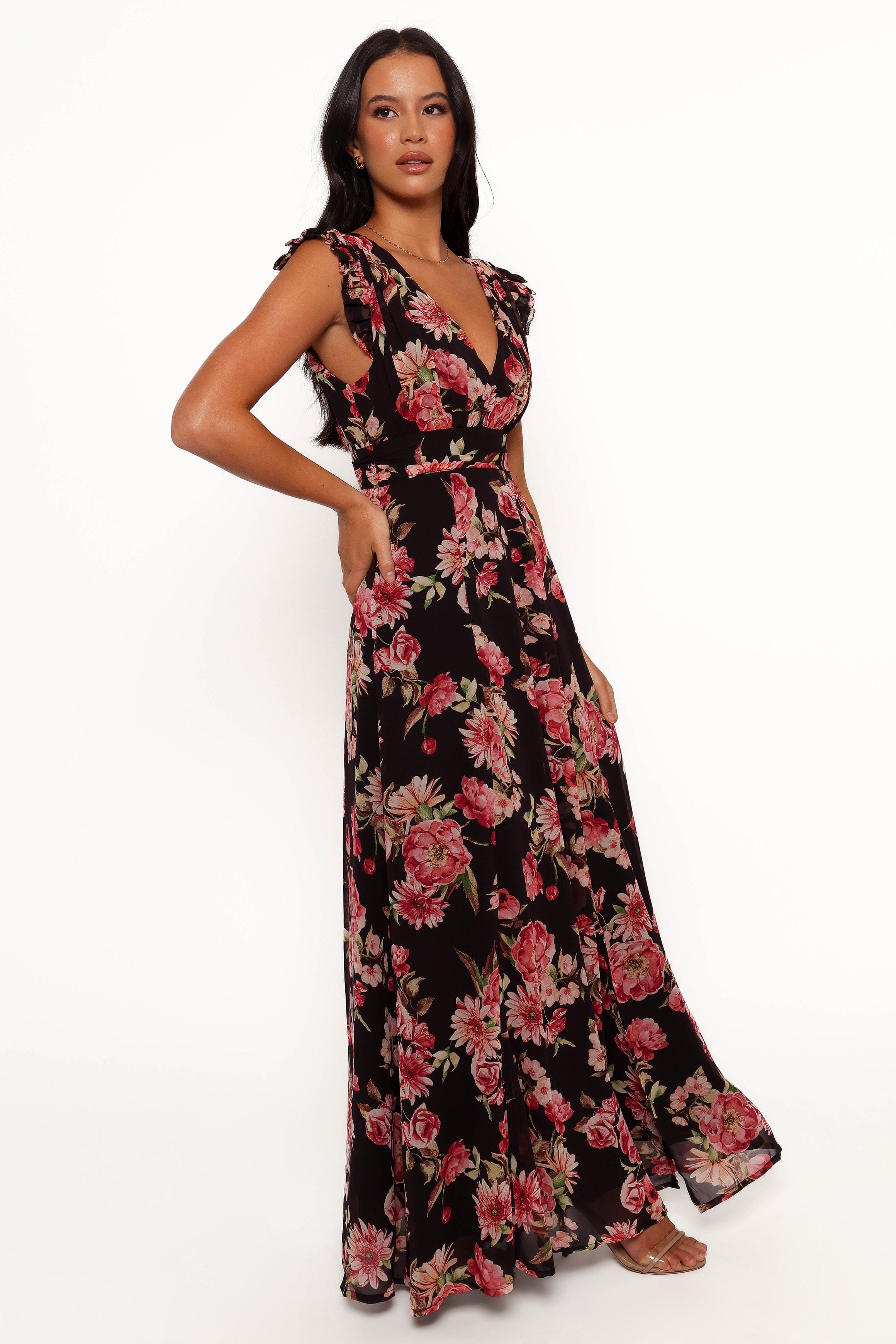 Petal and Pup USA DRESSES Aldo Maxi Dress - Black Floral