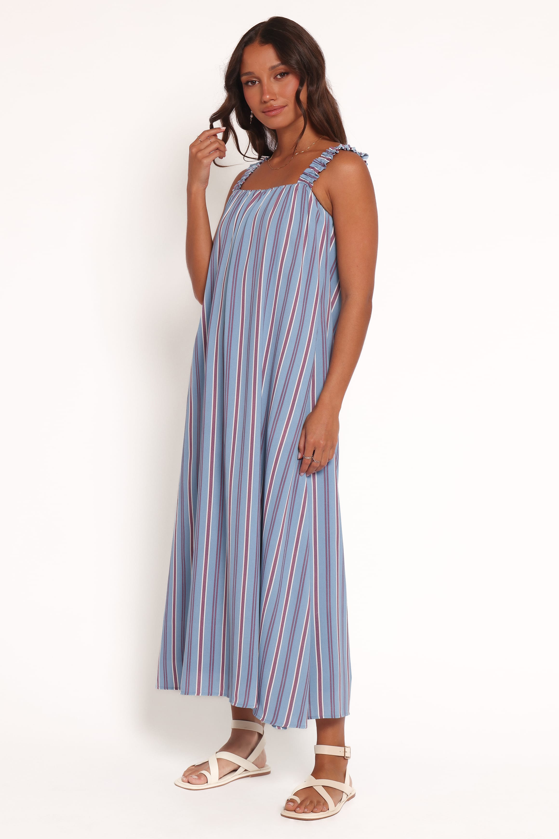 Petal and Pup USA DRESSES Alessandra Maxi Dress - Blue Stripe (Hold for Amazon)