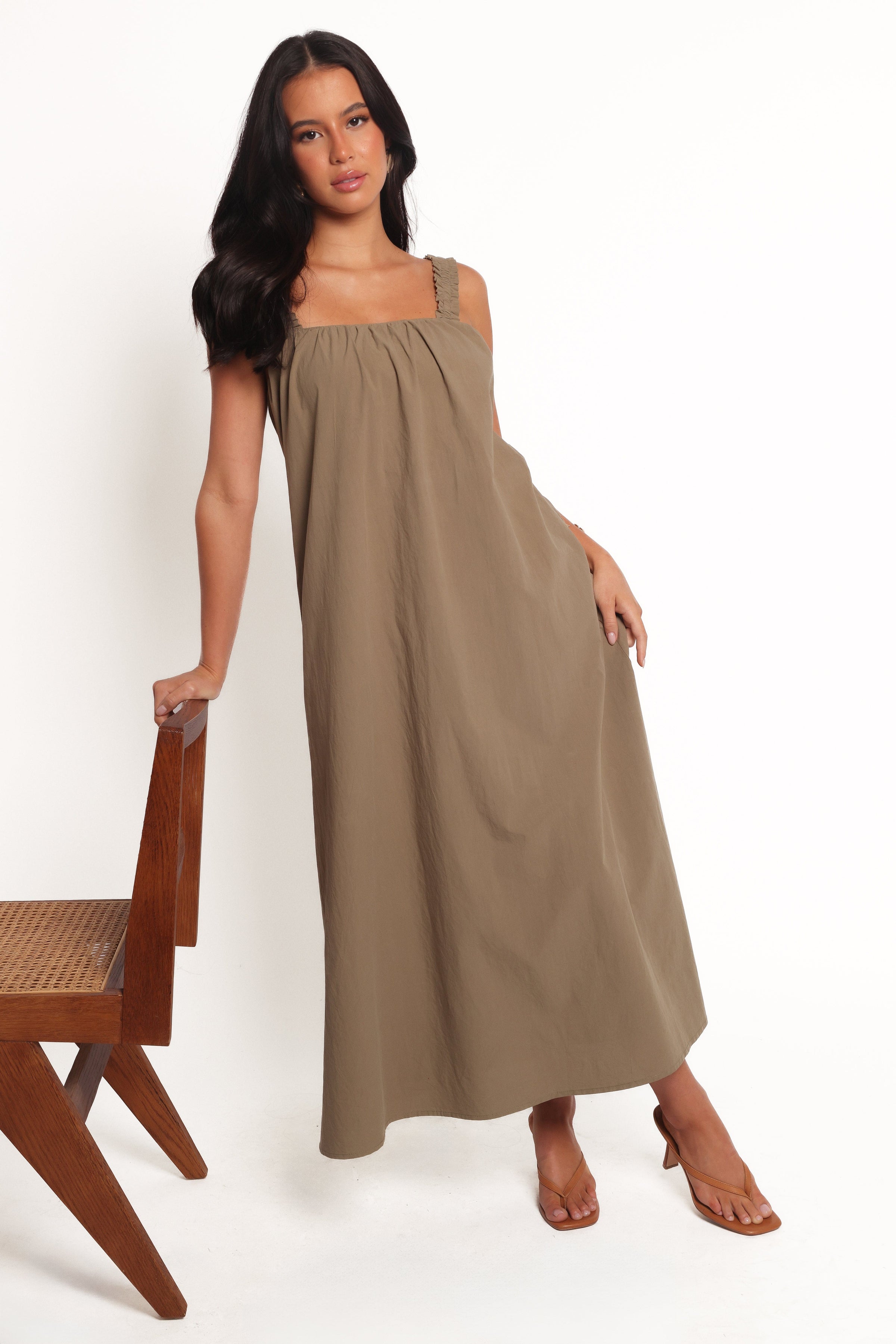 Petal and Pup USA DRESSES Alessandra Maxi Dress - Olive (Hold for Rack)