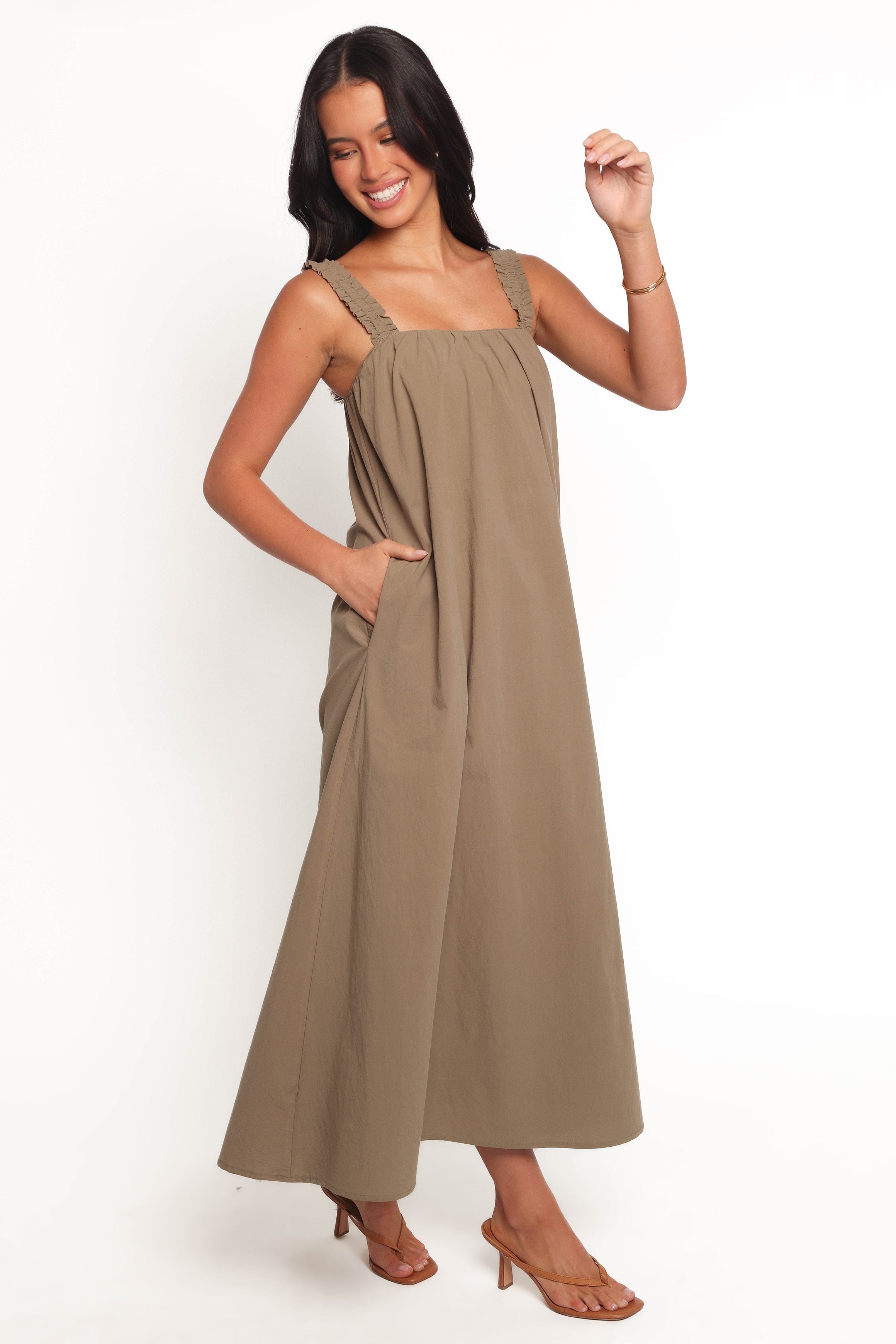 Petal and Pup USA DRESSES Alessandra Maxi Dress - Olive (Hold for Rack)