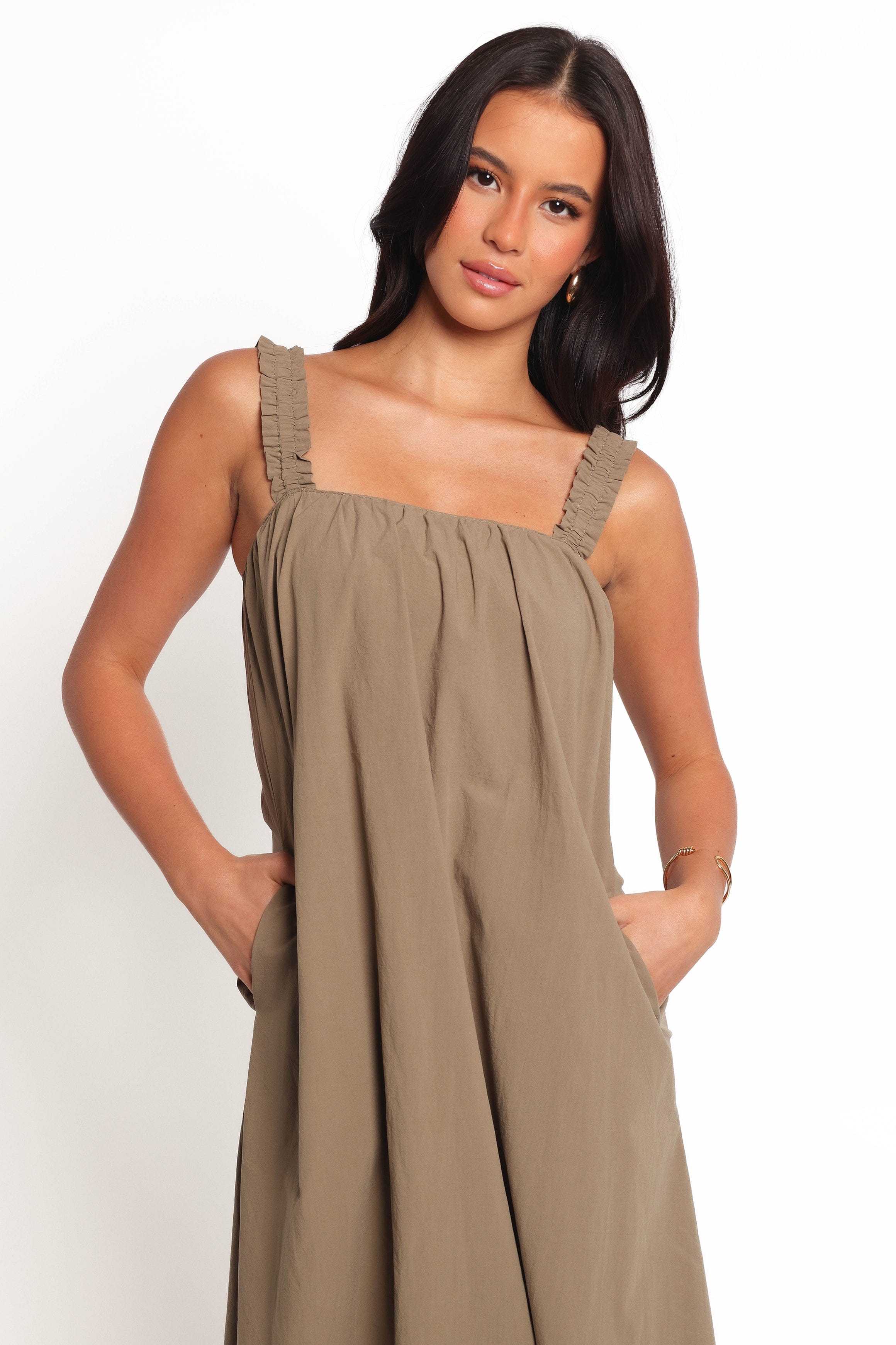 Petal and Pup USA DRESSES Alessandra Maxi Dress - Olive (Hold for Rack)