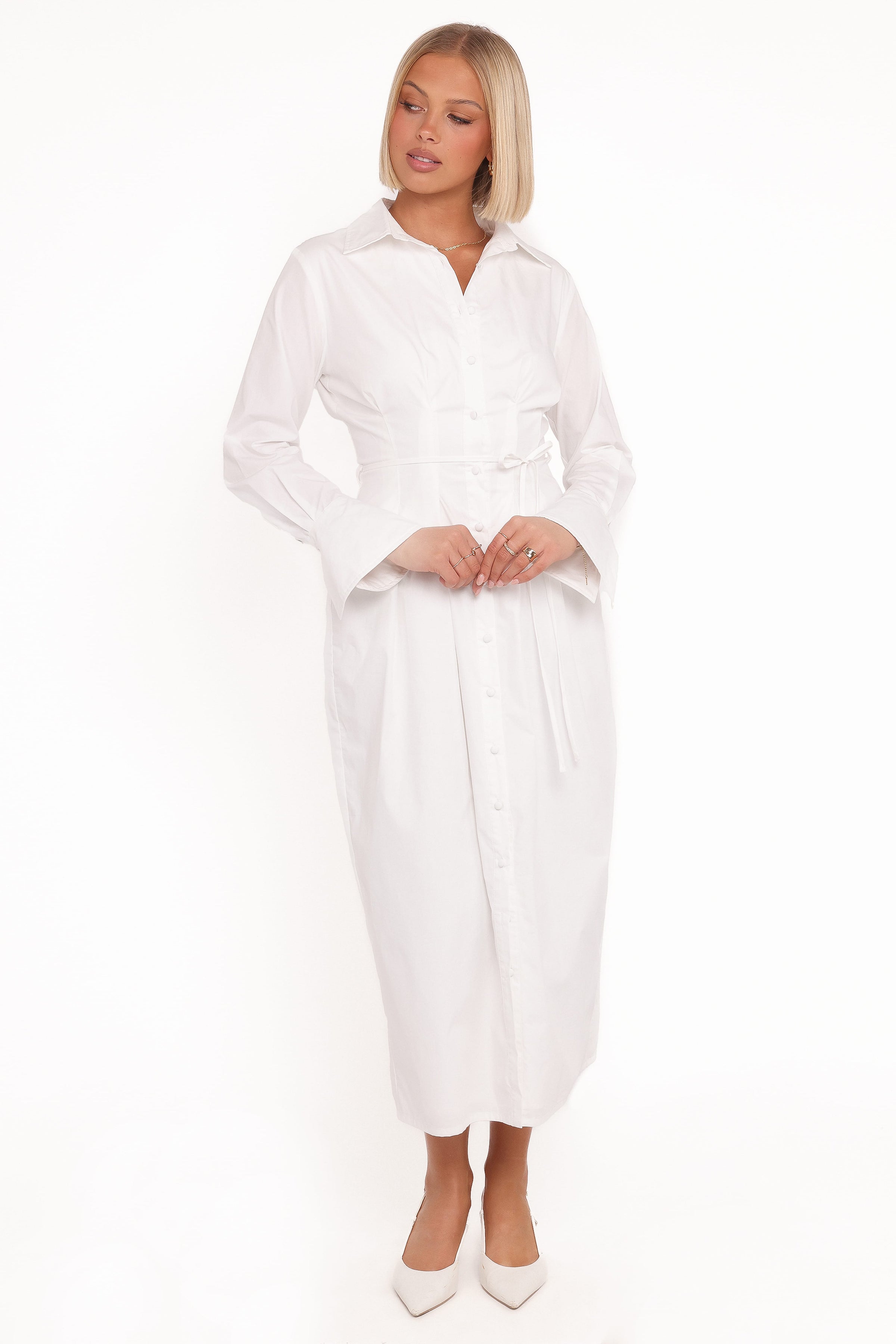 Petal and Pup USA DRESSES Alexander Shirt Dress - Ivory