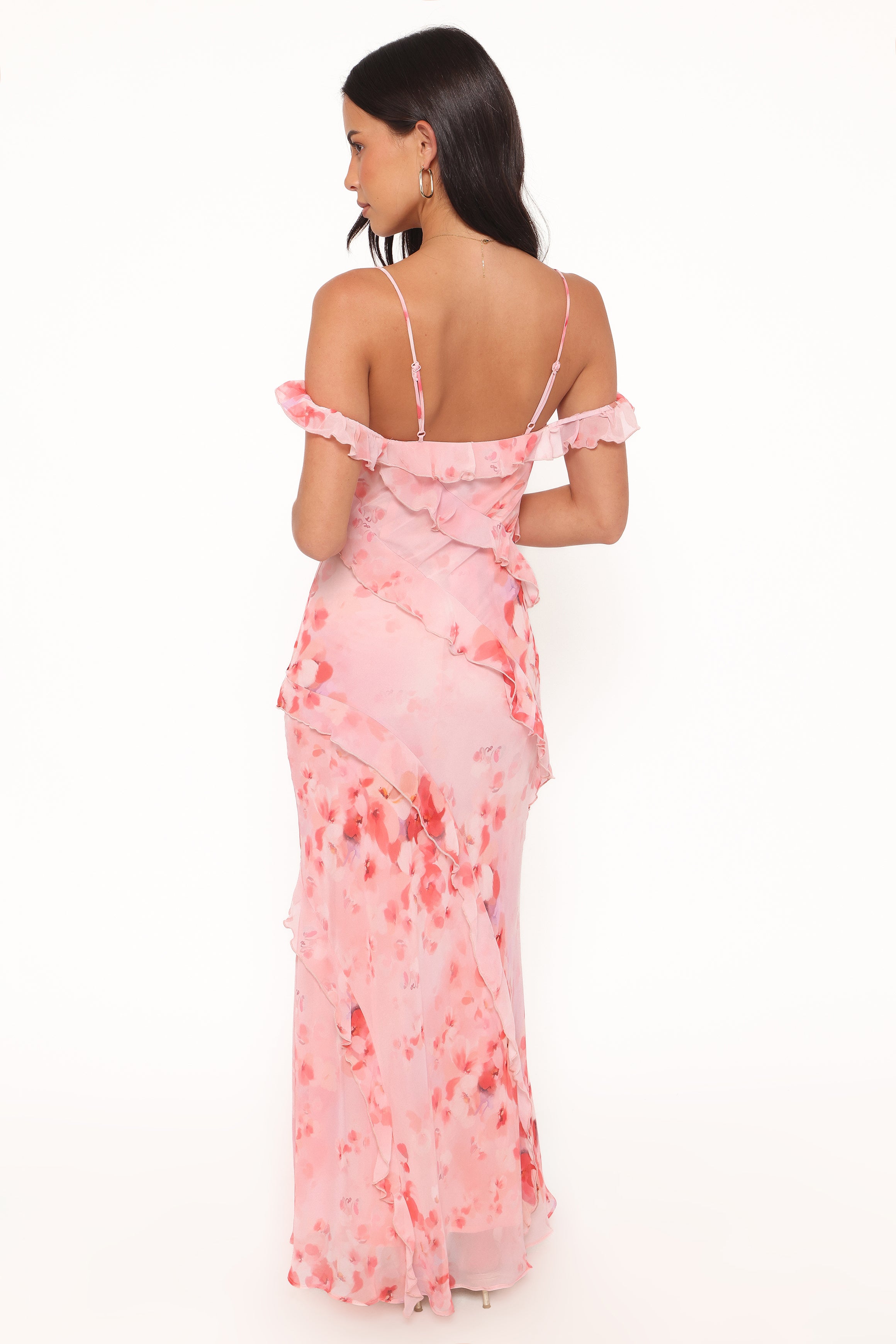 Petal and Pup USA DRESSES Alexia Off Shoulder Maxi Dress - Pink Floral