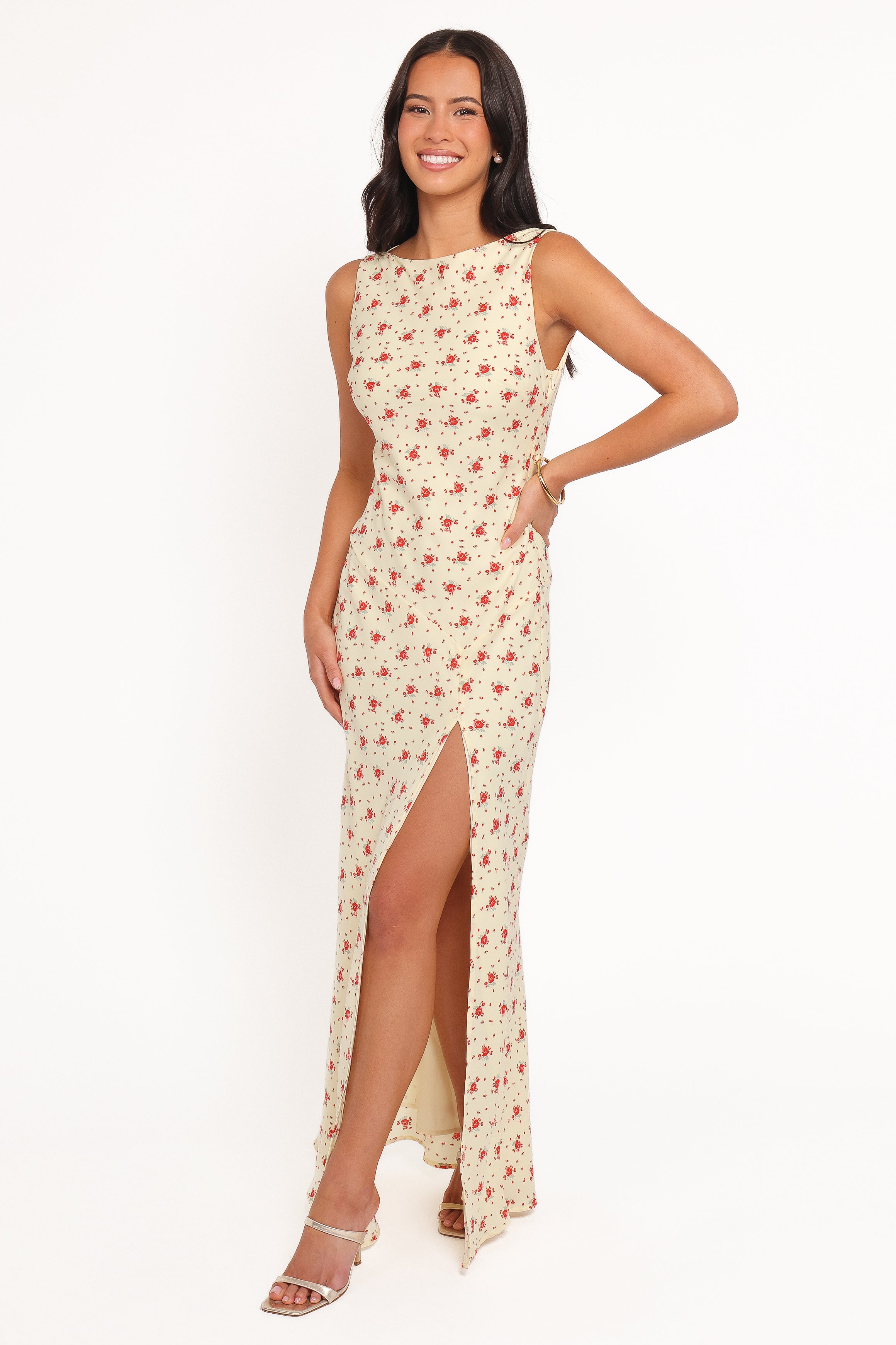 Petal and Pup USA DRESSES Alima Sleeveless Maxi Dress - Yellow Floral