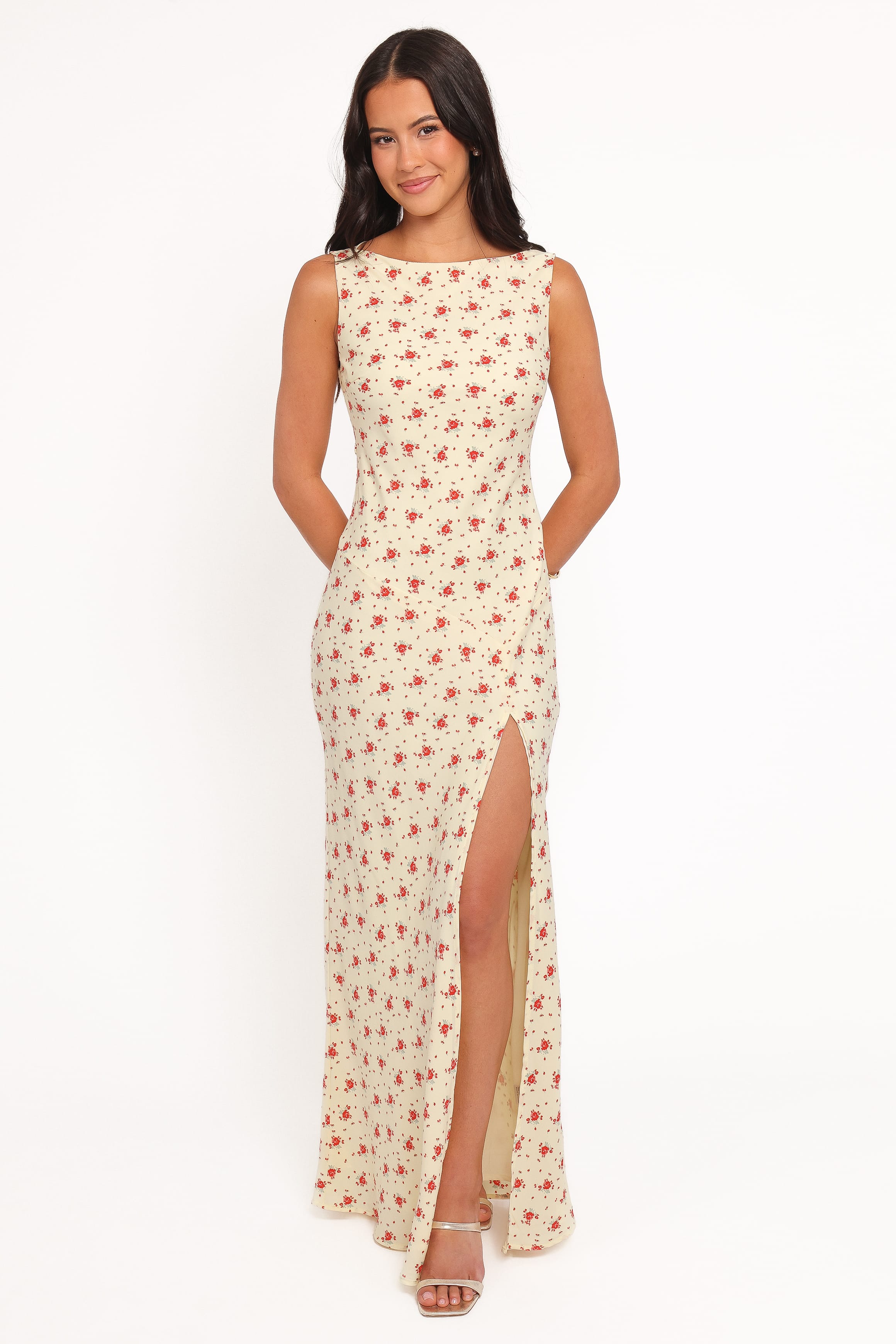 Petal and Pup USA DRESSES Alima Sleeveless Maxi Dress - Yellow Floral