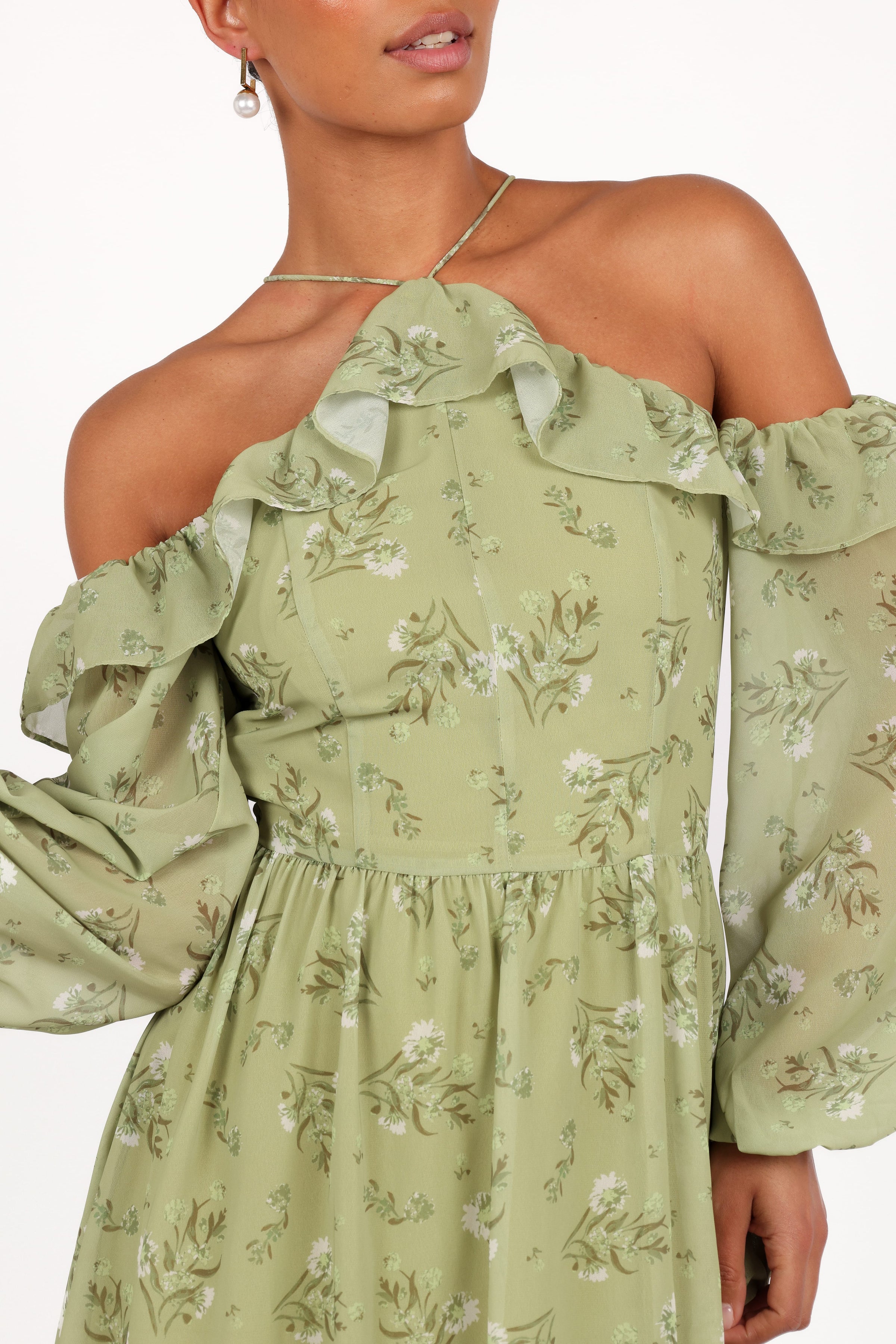 Petal and Pup USA DRESSES Alina Maxi Dress - Sage Botanica