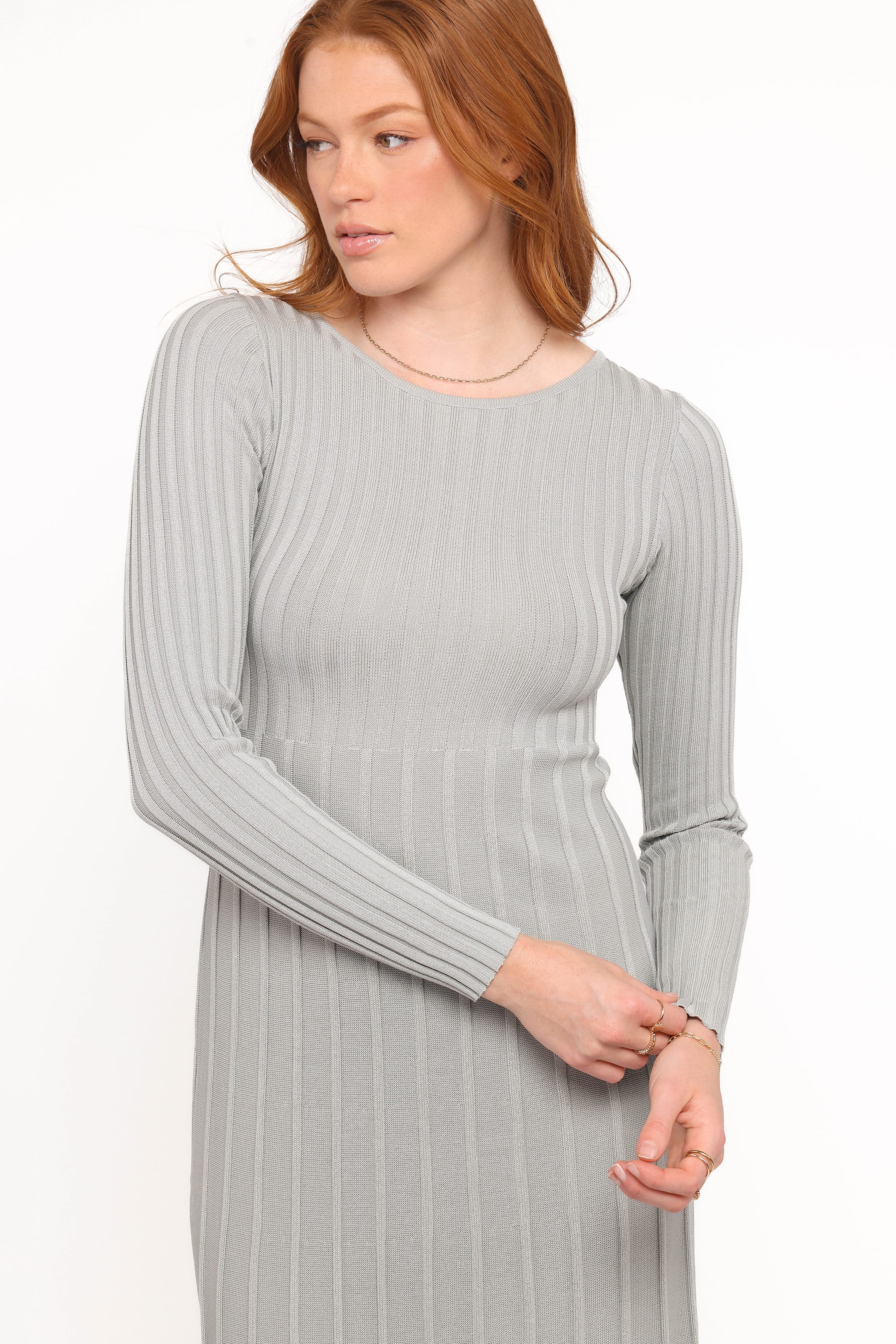 Petal and Pup USA DRESSES Alison Long Sleeve Maxi Dress - Grey