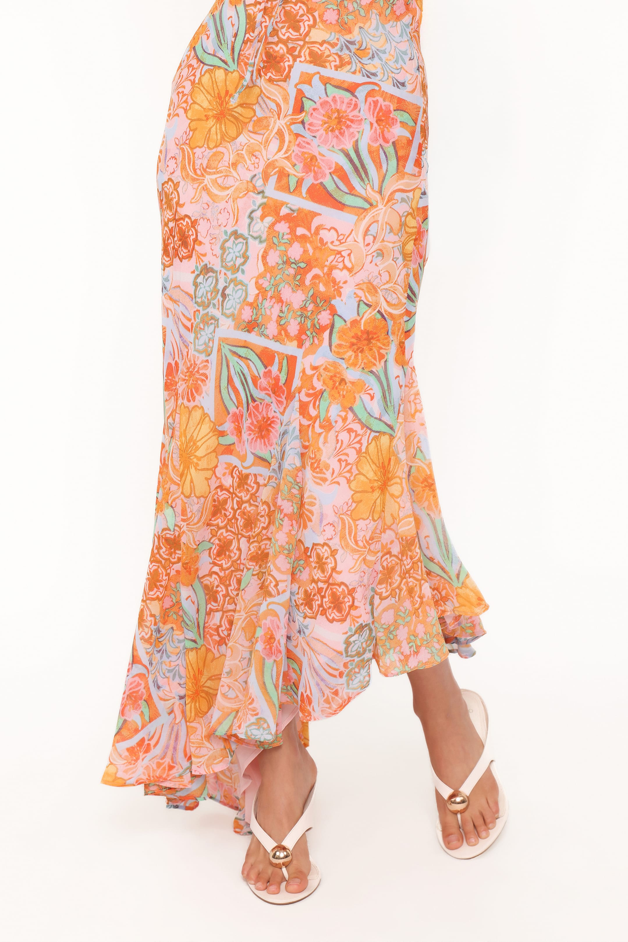 Petal and Pup USA DRESSES Alkira Maxi Dress - Orange Summer Garden