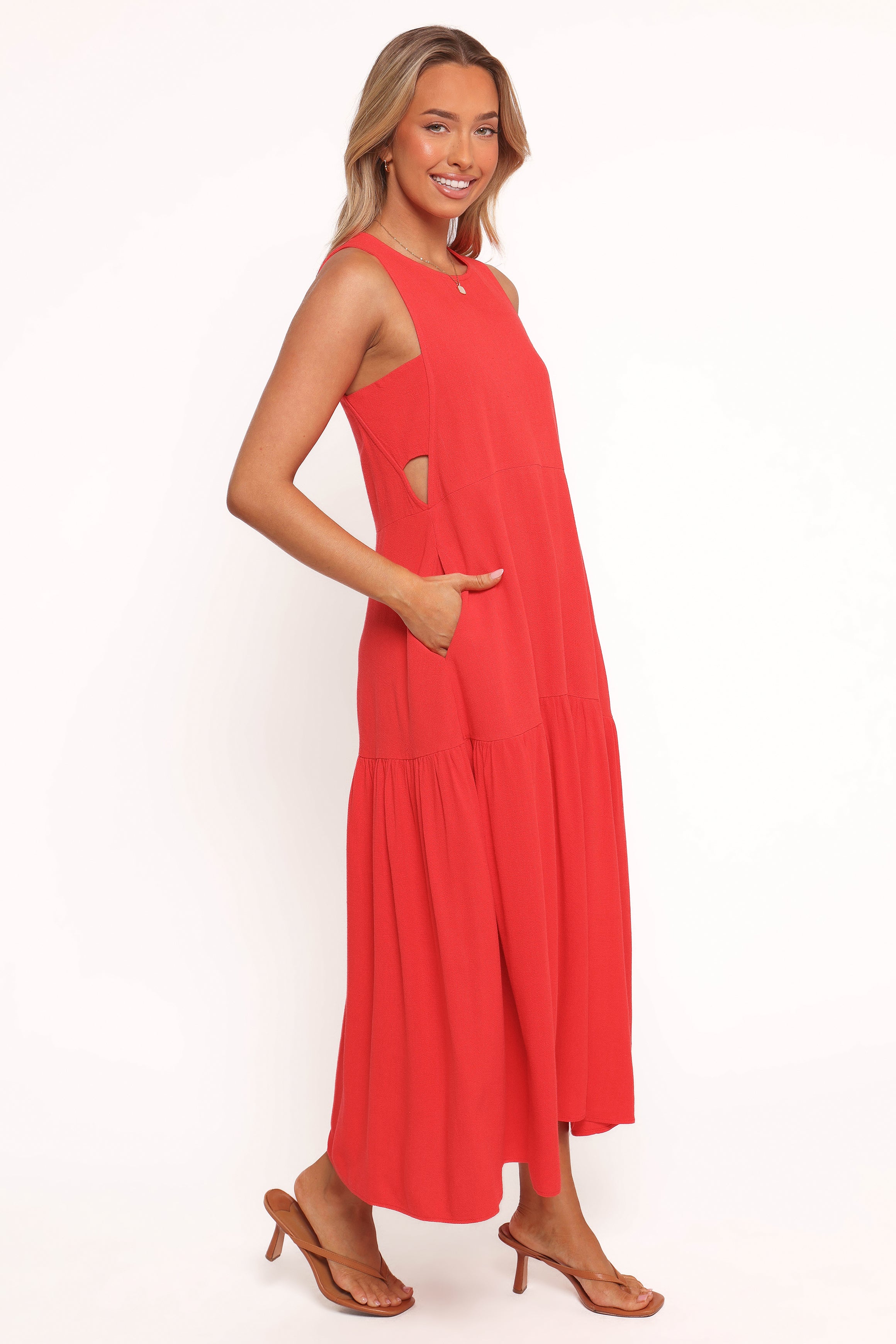 Petal and Pup USA DRESSES Almudena Midi Dress - Red