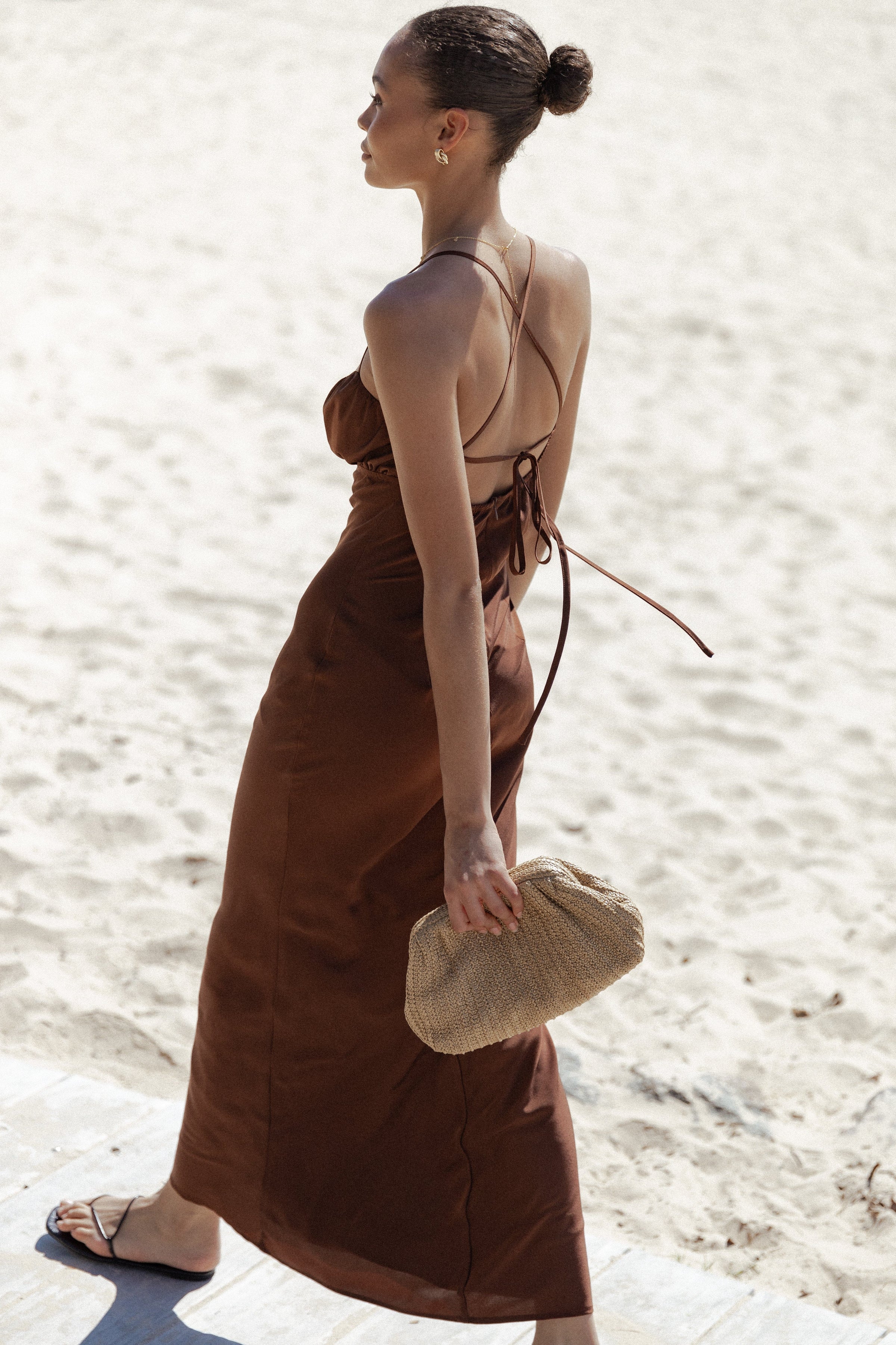 Petal and Pup USA DRESSES Amalia Maxi Dress - Chocolate