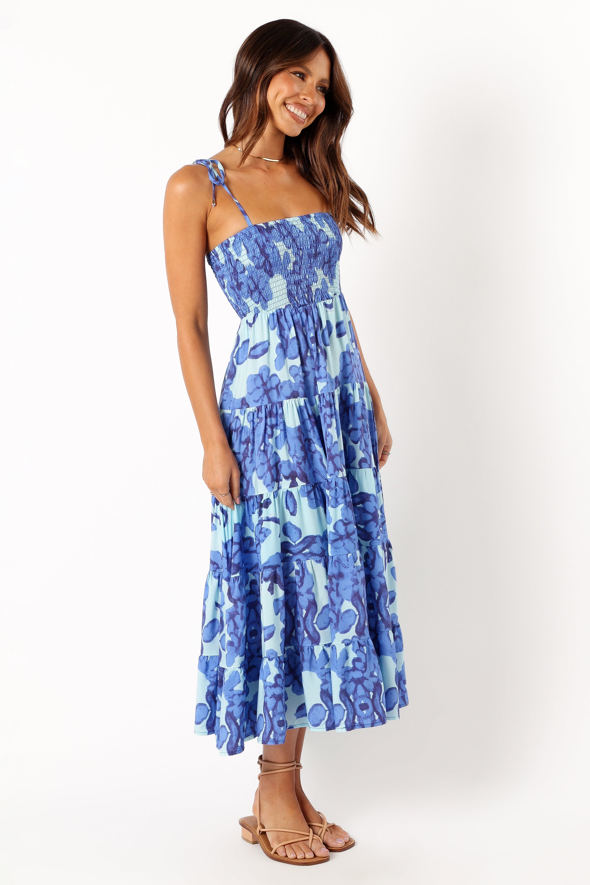 Petal and Pup USA DRESSES Amarie Midi Dress - Blue