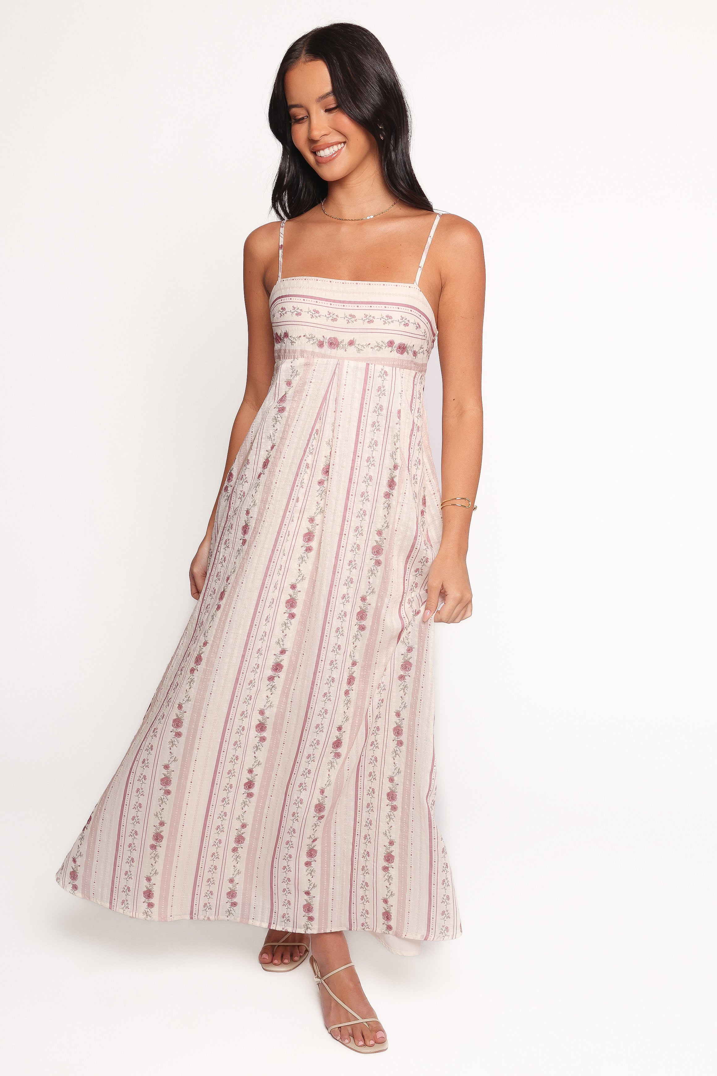 Petal and Pup USA DRESSES Amaris Maxi Dress - Ivory Mauve Floral
