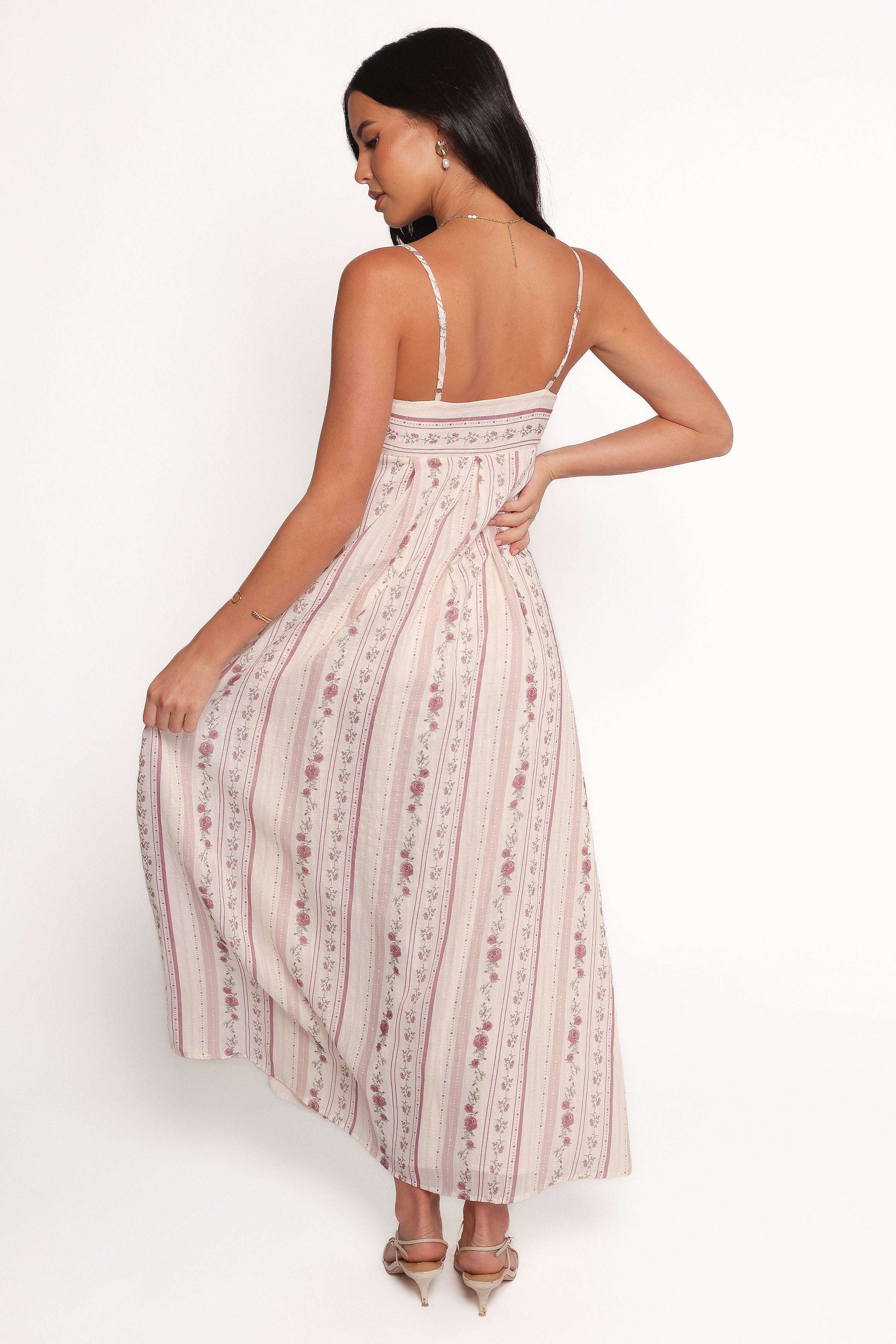 Petal and Pup USA DRESSES Amaris Maxi Dress - Ivory Mauve Floral