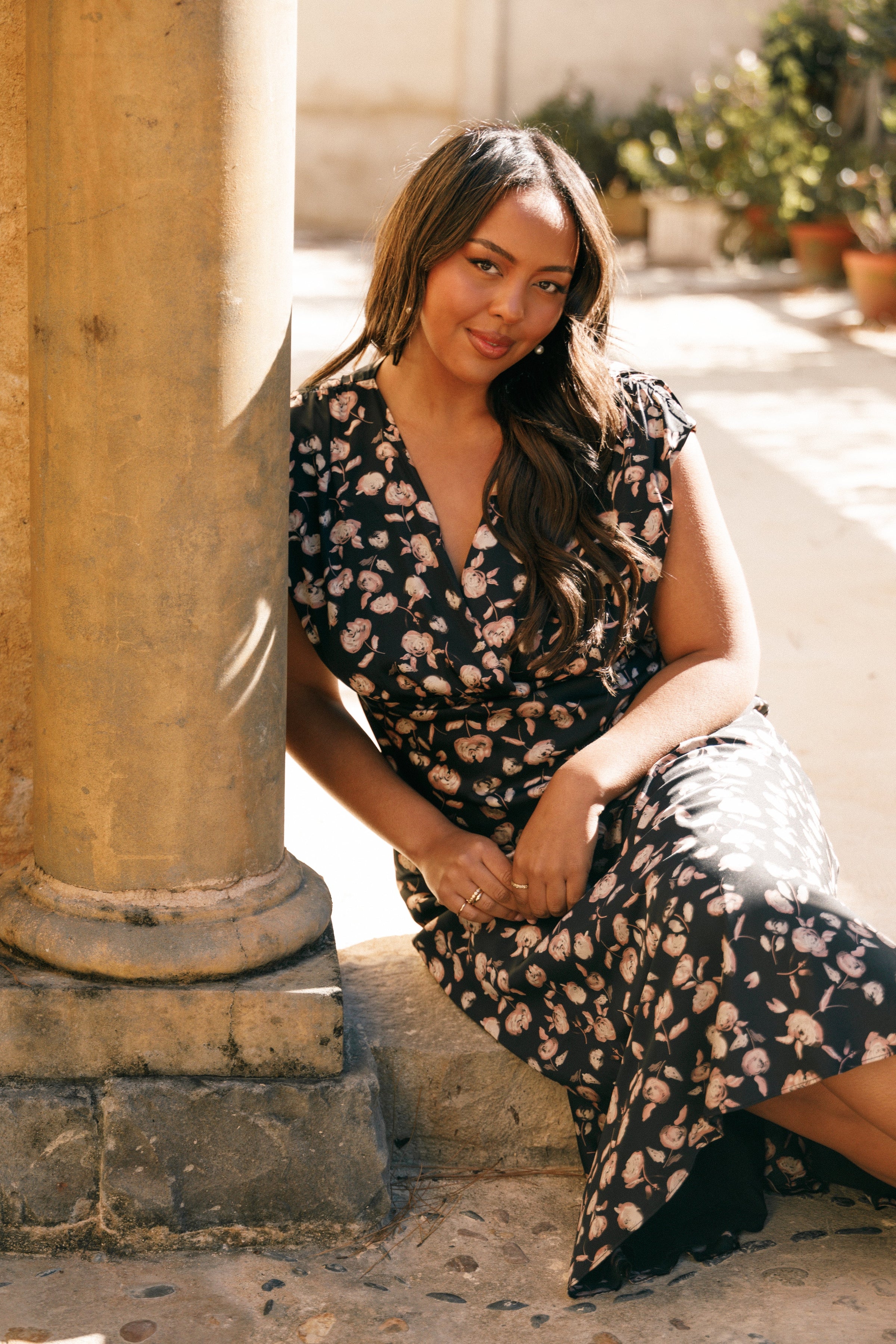 Petal and Pup USA DRESSES Amarlee Maxi Dress - Black Floral