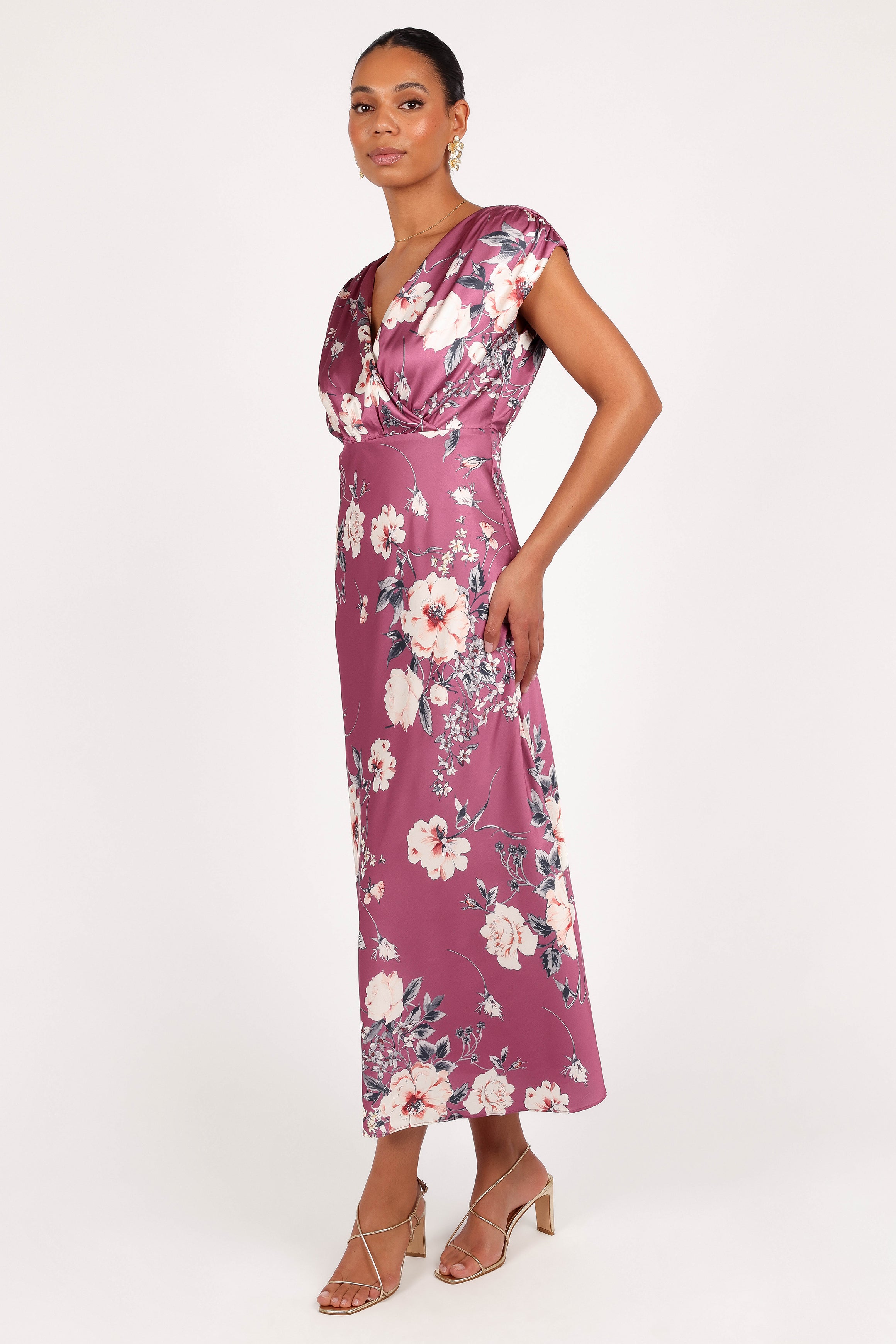 Petal and Pup USA DRESSES Amarlee Maxi Dress - Dark Rose Floral