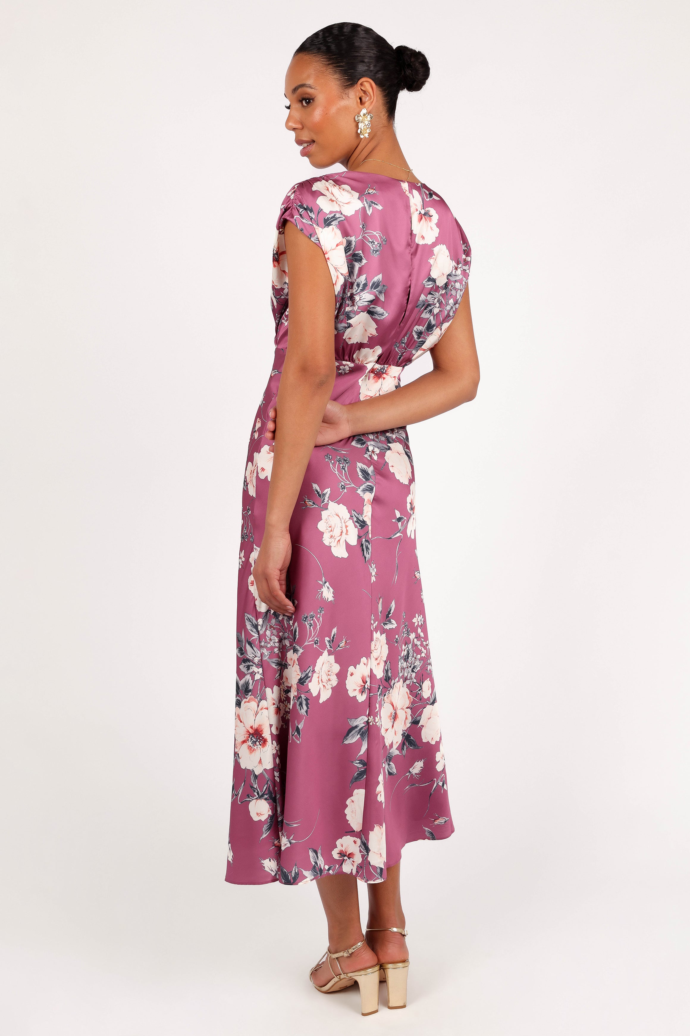 Petal and Pup USA DRESSES Amarlee Maxi Dress - Dark Rose Floral