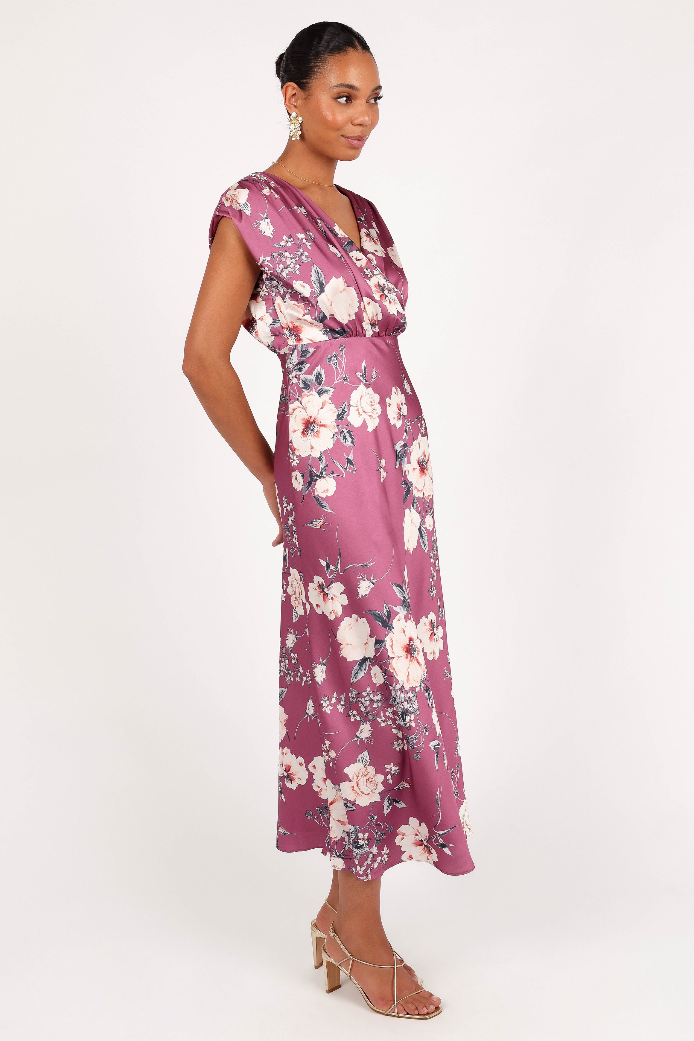 Petal and Pup USA DRESSES Amarlee Maxi Dress - Dark Rose Floral