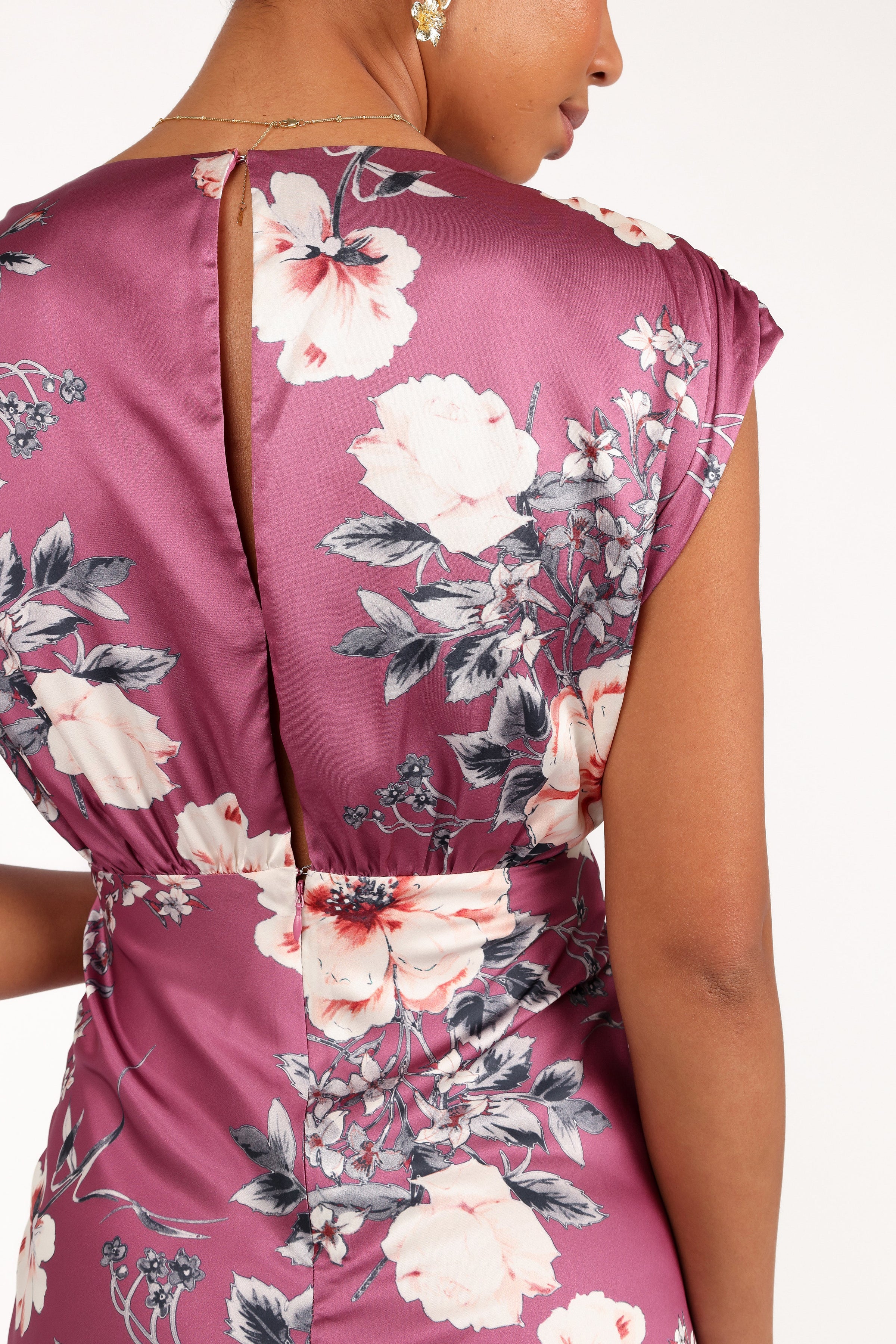 Petal and Pup USA DRESSES Amarlee Maxi Dress - Dark Rose Floral