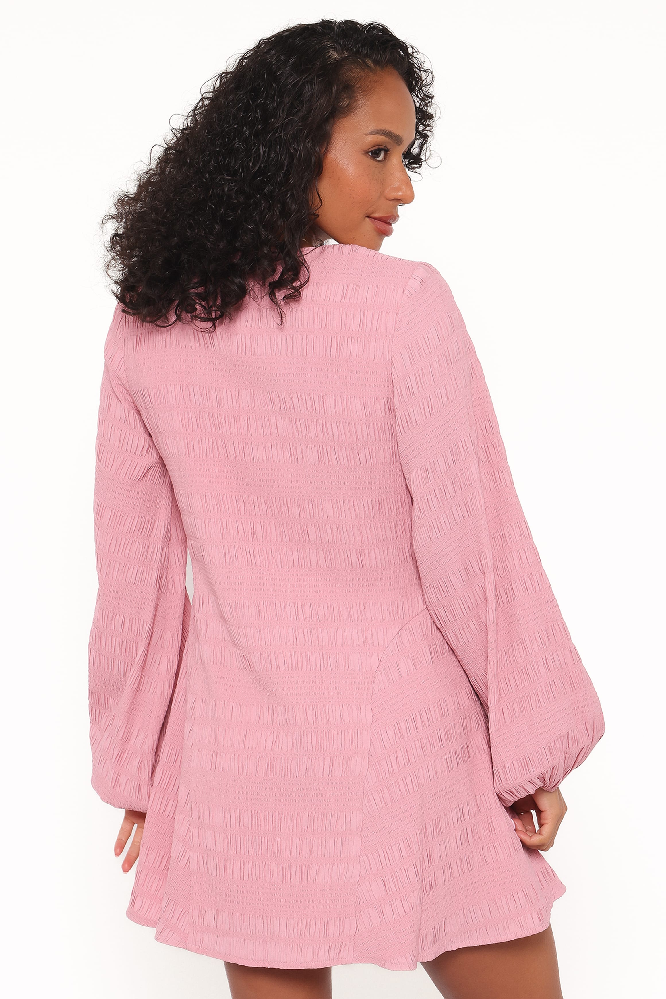 Petal and Pup USA DRESSES Amaya Long Sleeve Mini Dress - Pink