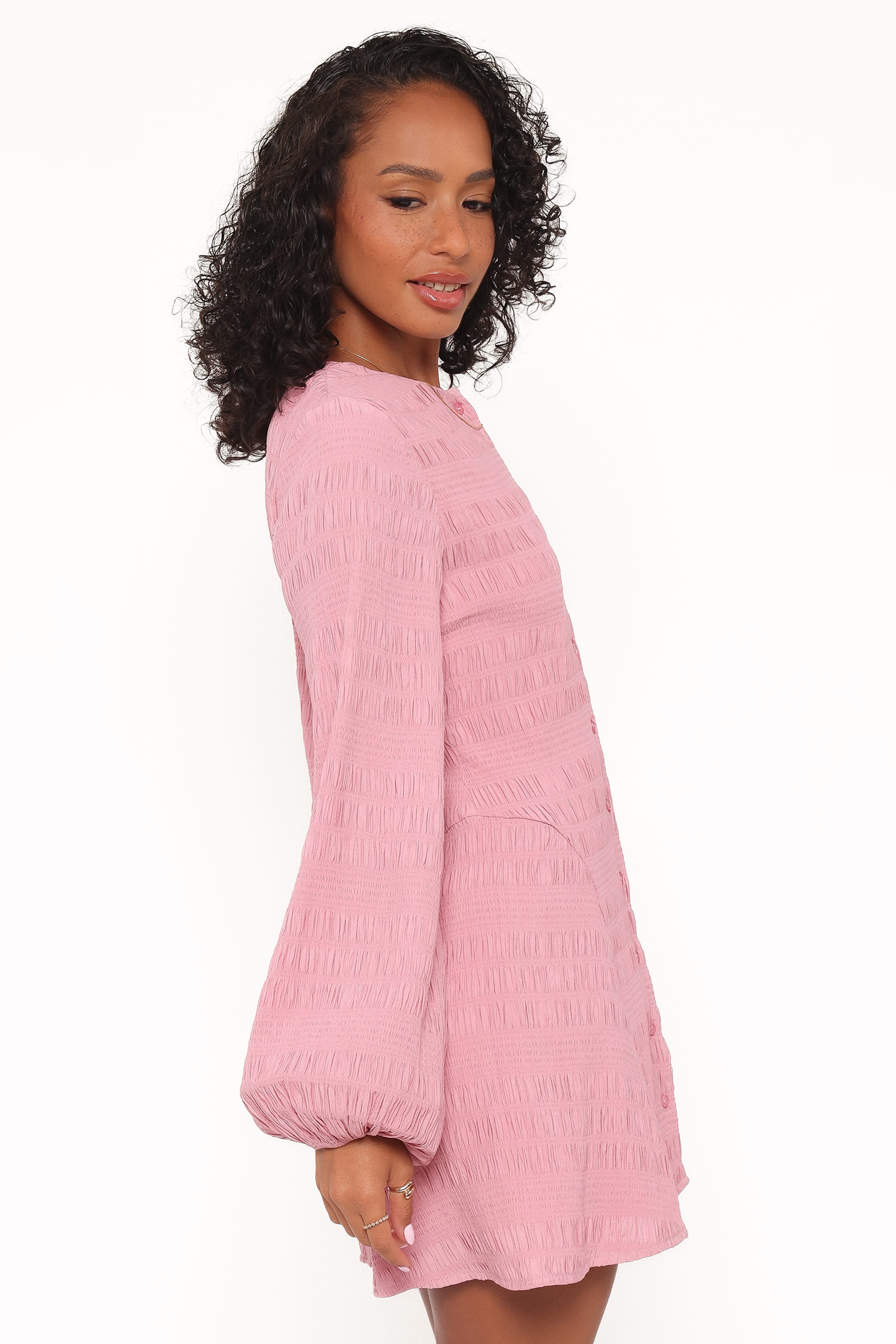 Petal and Pup USA DRESSES Amaya Long Sleeve Mini Dress - Pink