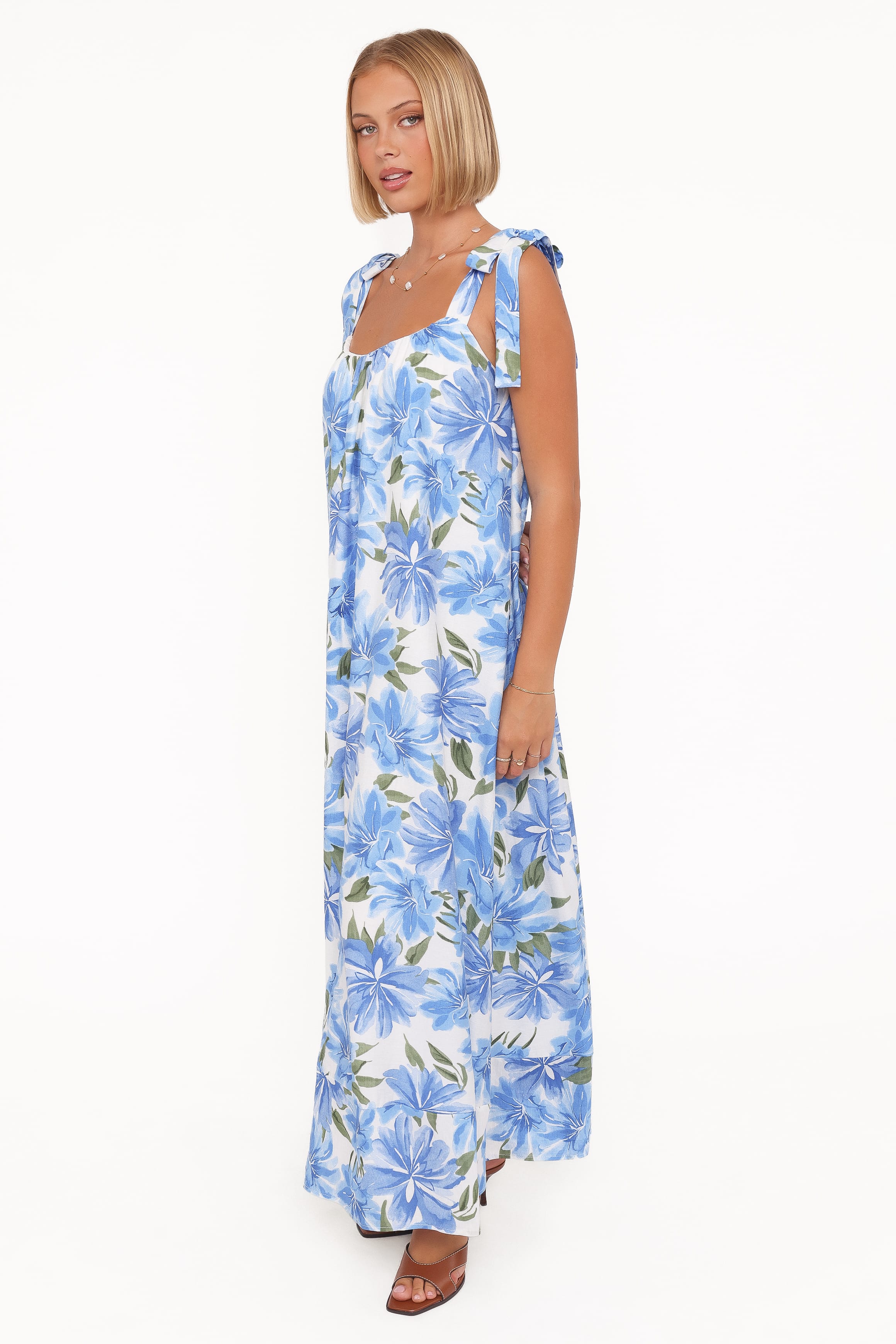 Petal and Pup USA DRESSES Amber Maxi Dress - Blue Floral