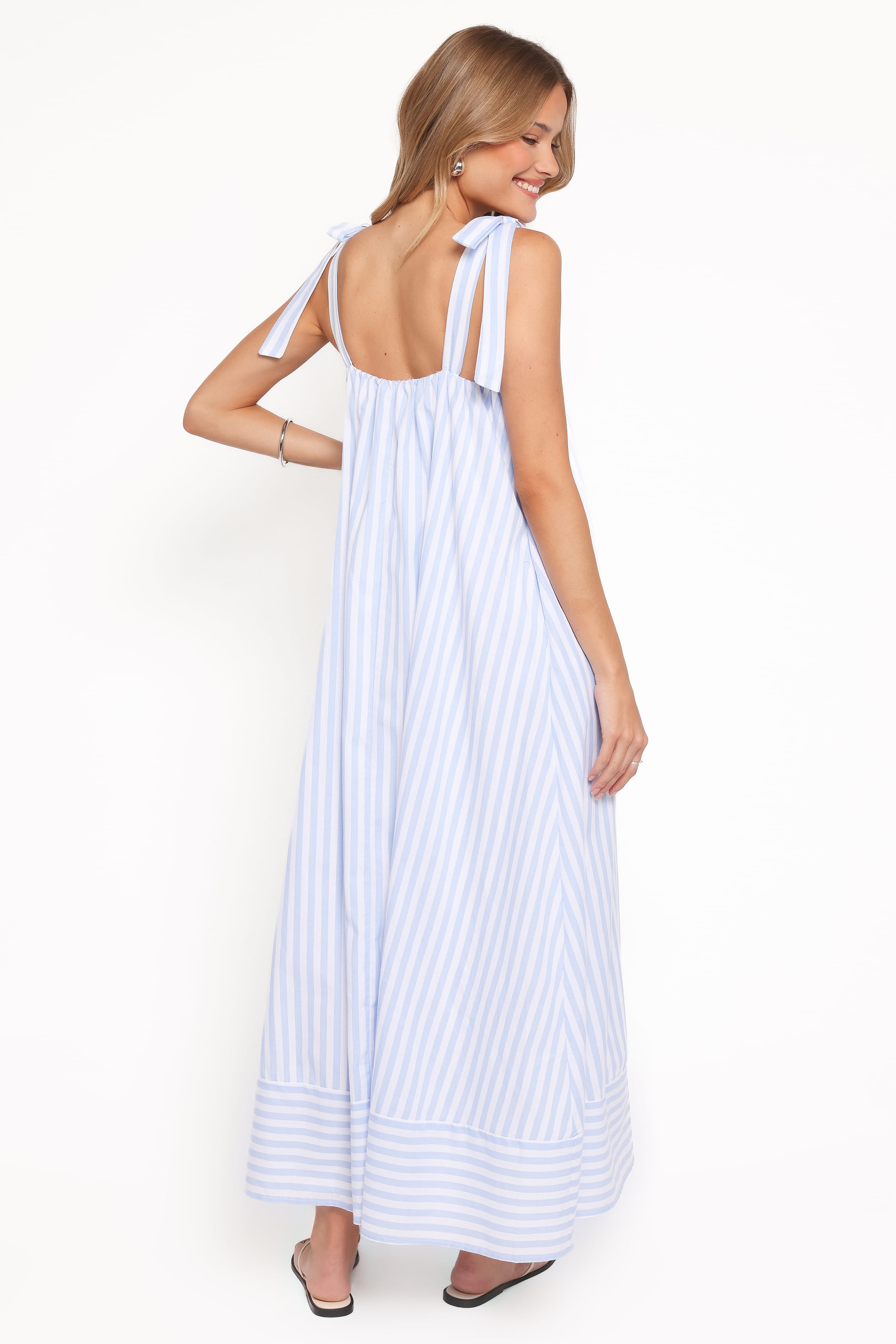 Petal and Pup USA DRESSES Amber Maxi Dress - Pale Blue Stripe
