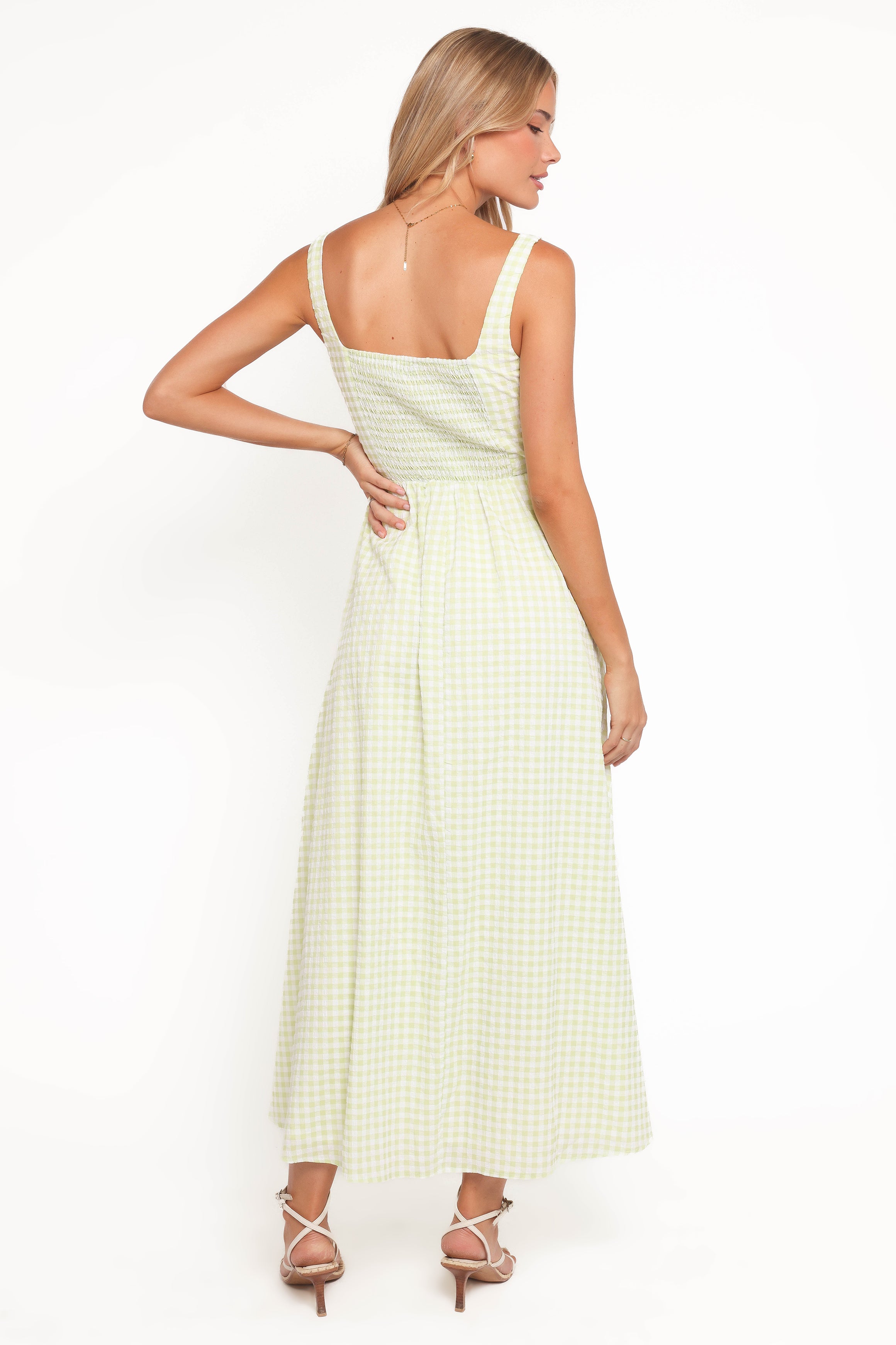 Petal and Pup USA DRESSES Amberlyn Maxi Dress - Green Gingham