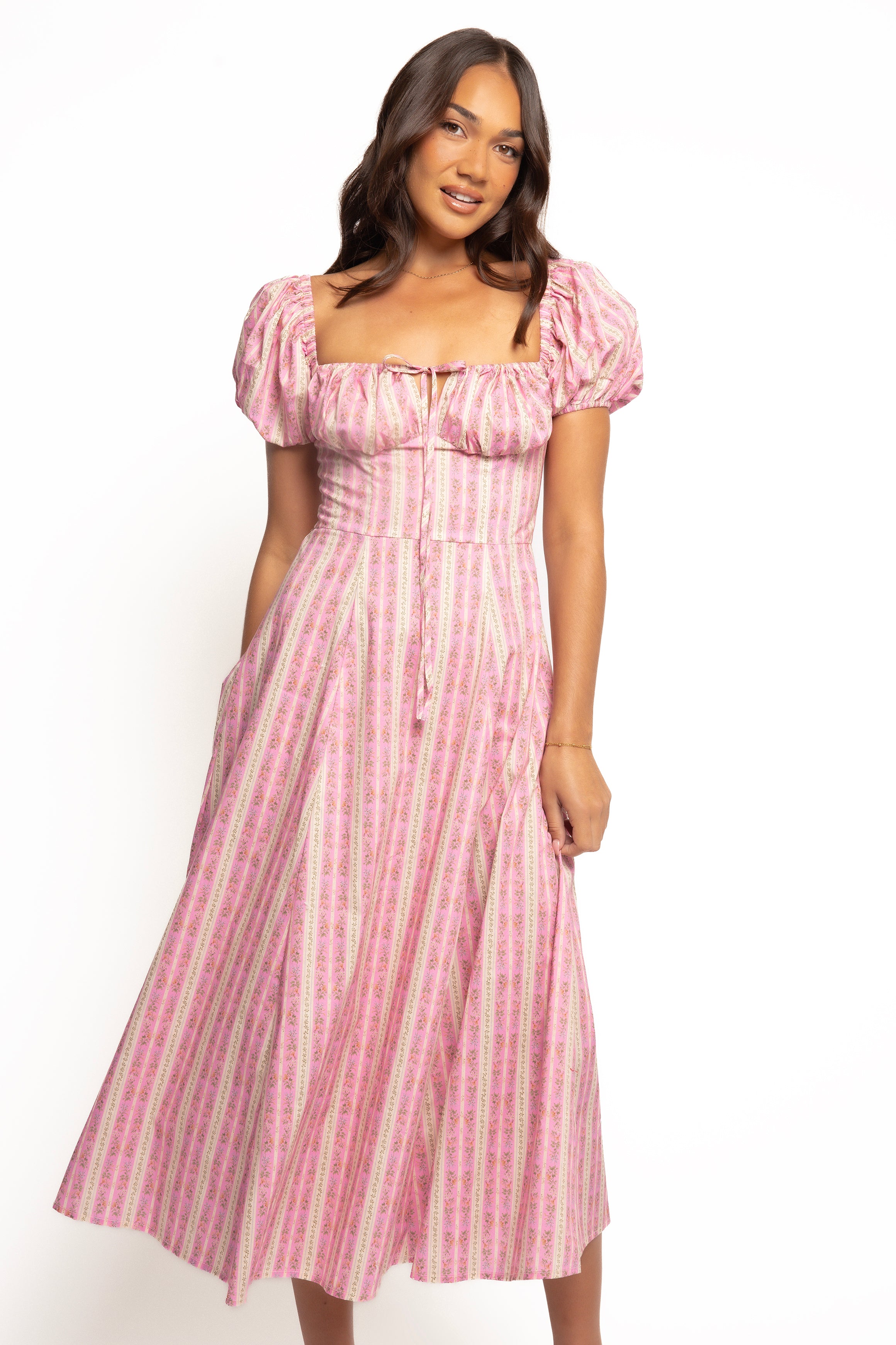 Petal and Pup USA DRESSES Amethyst Midi Dress - Pink