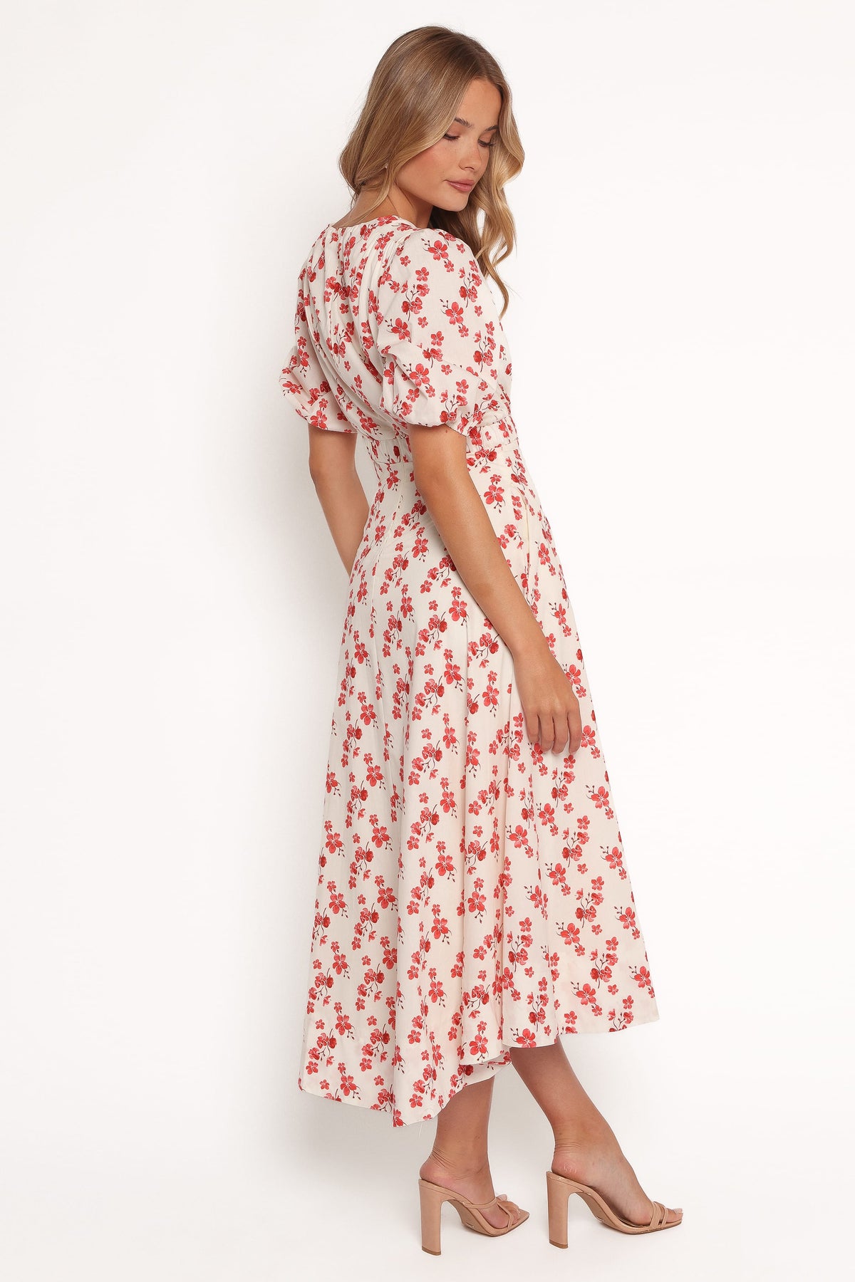 Petal and Pup USA DRESSES Aminah Puff Sleeve Dress - Red Floral (Hold for Rack)