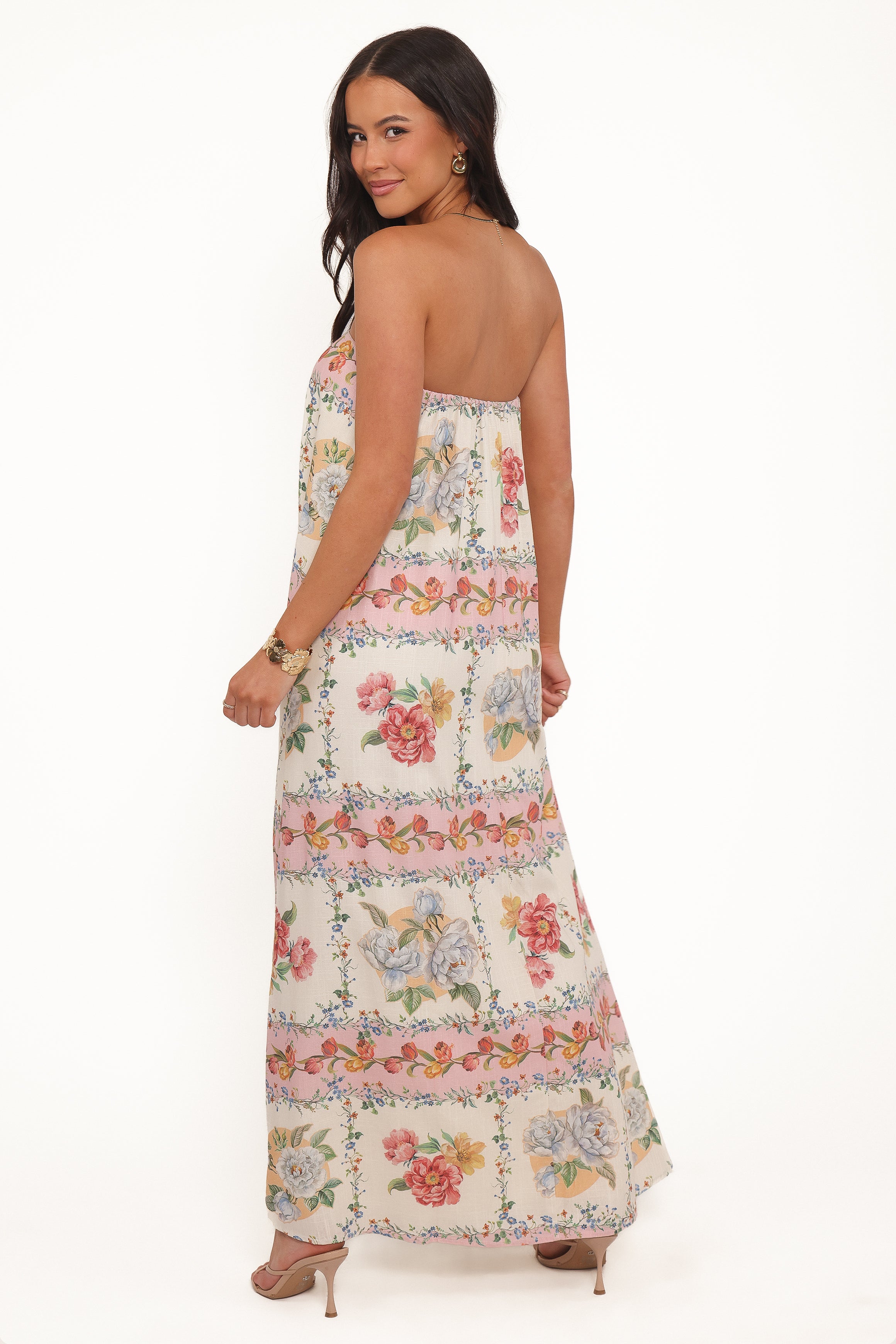 Petal and Pup USA DRESSES Amora Strapless Maxi Dress - Rose Tile