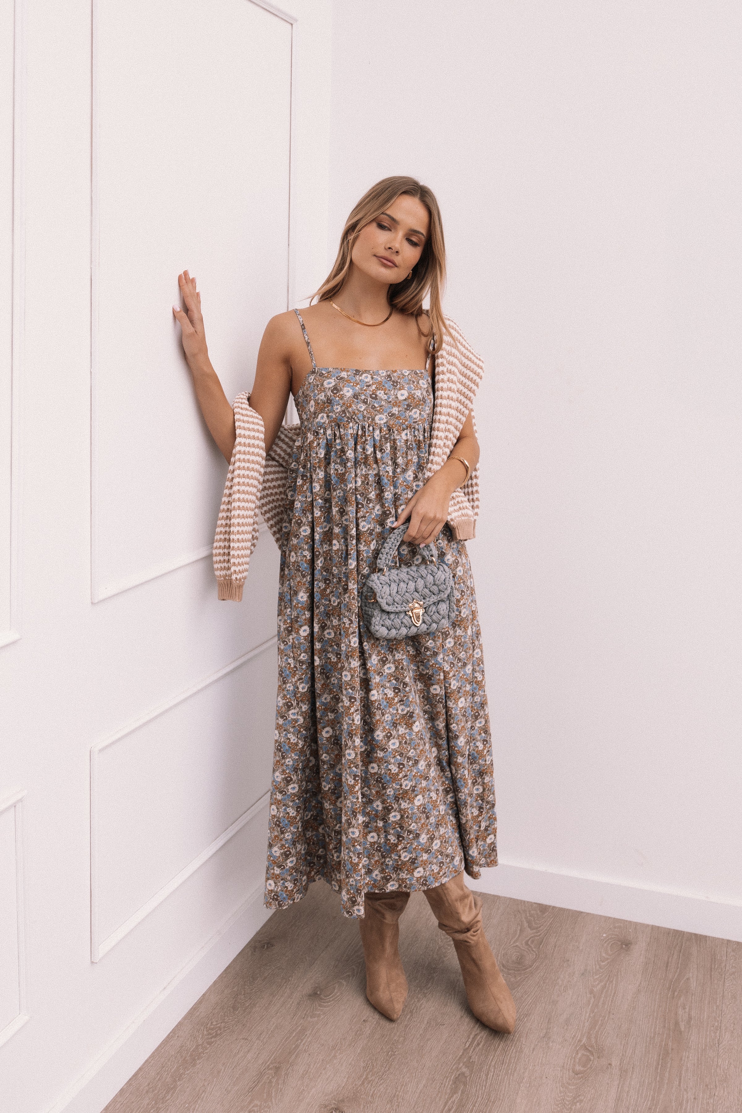 Petal and Pup USA DRESSES Andy Maxi Dress - Olive Ditsy Floral