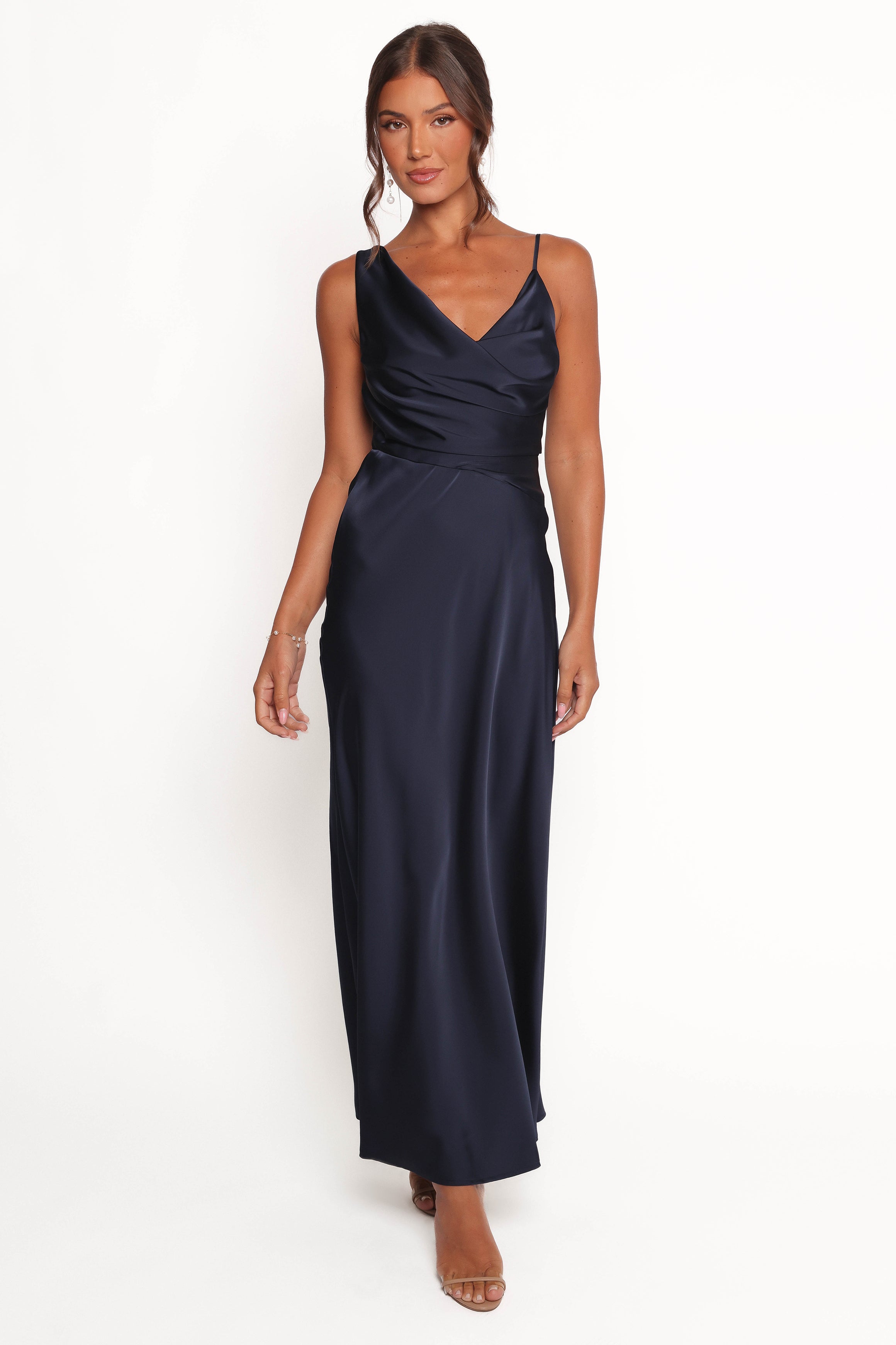Petal and Pup USA DRESSES Anela Asymmetric Midi Dress - Navy (Hold for Rack)