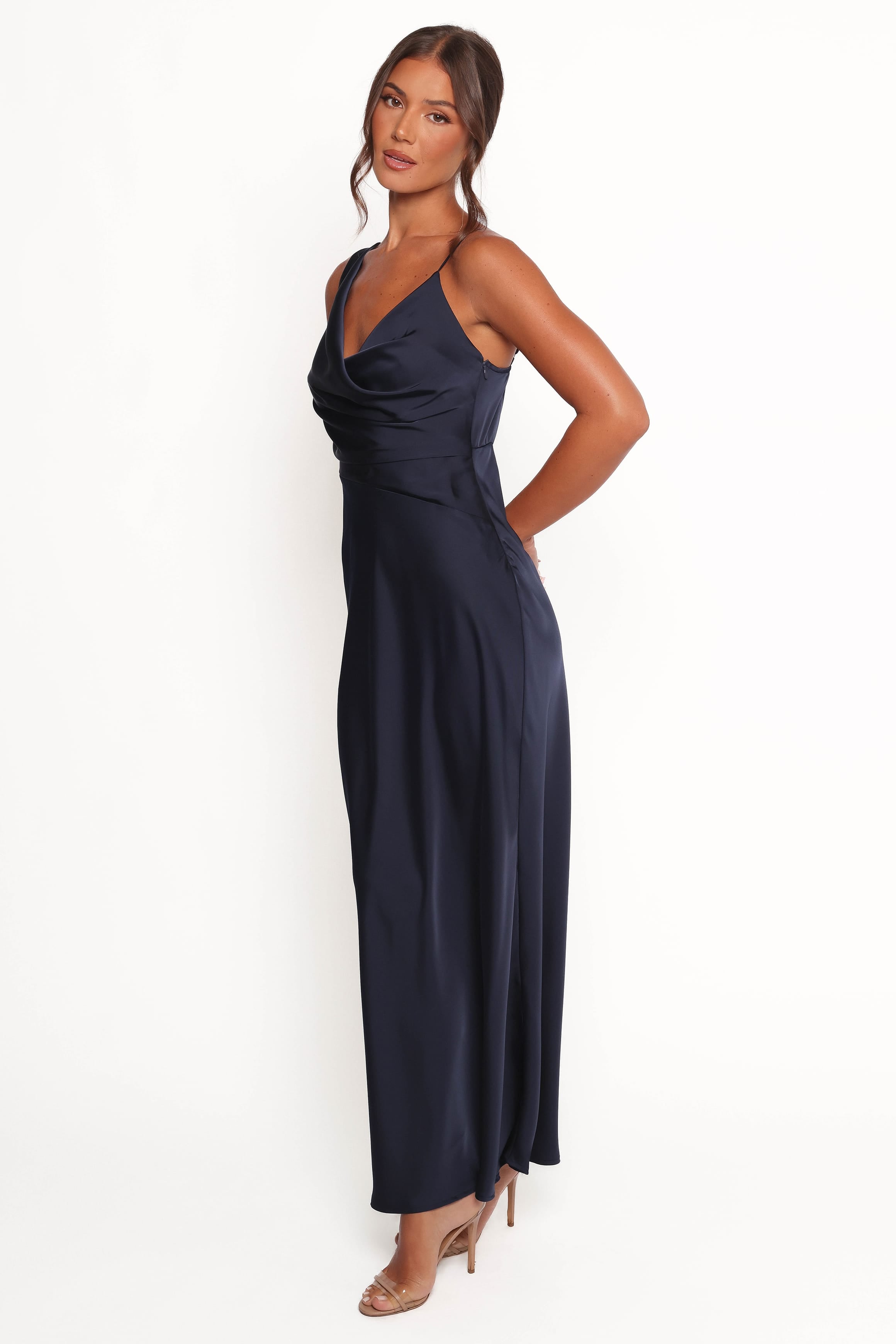 Petal and Pup USA DRESSES Anela Asymmetric Midi Dress - Navy (Hold for Rack)