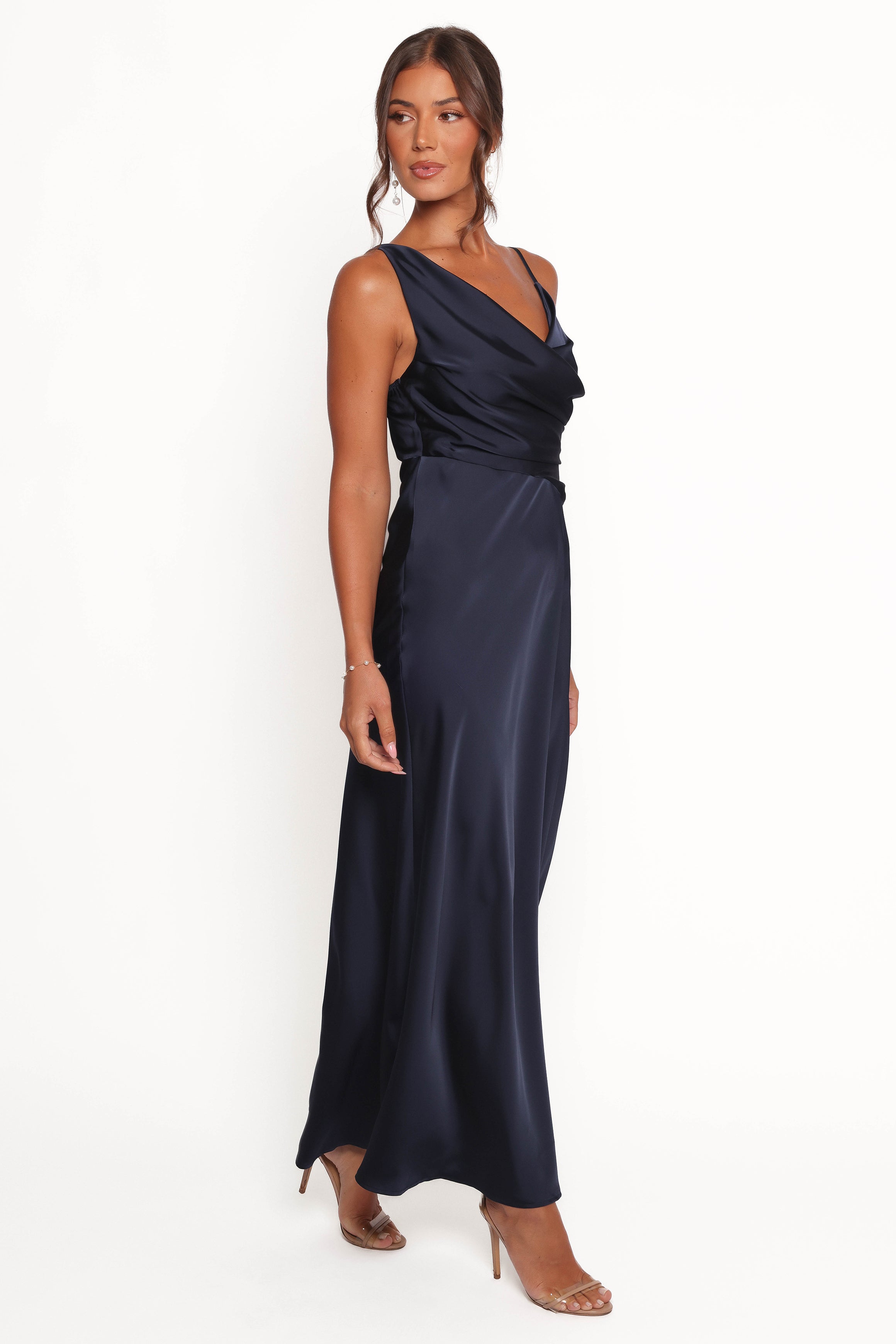Petal and Pup USA DRESSES Anela Asymmetric Midi Dress - Navy (Hold for Rack)