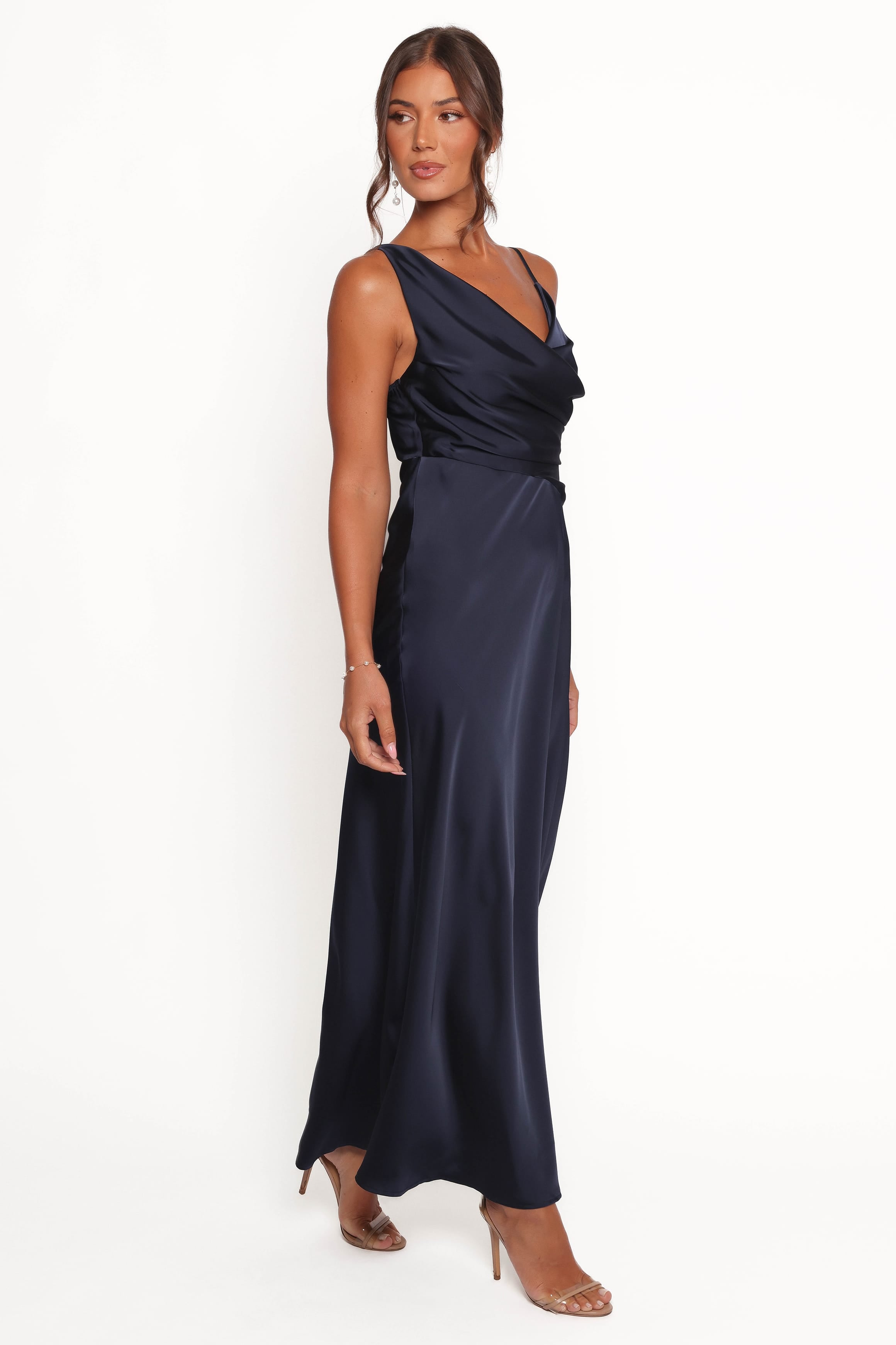 Petal and Pup USA DRESSES Anela Asymmetric Midi Dress - Navy (Hold for Rack)