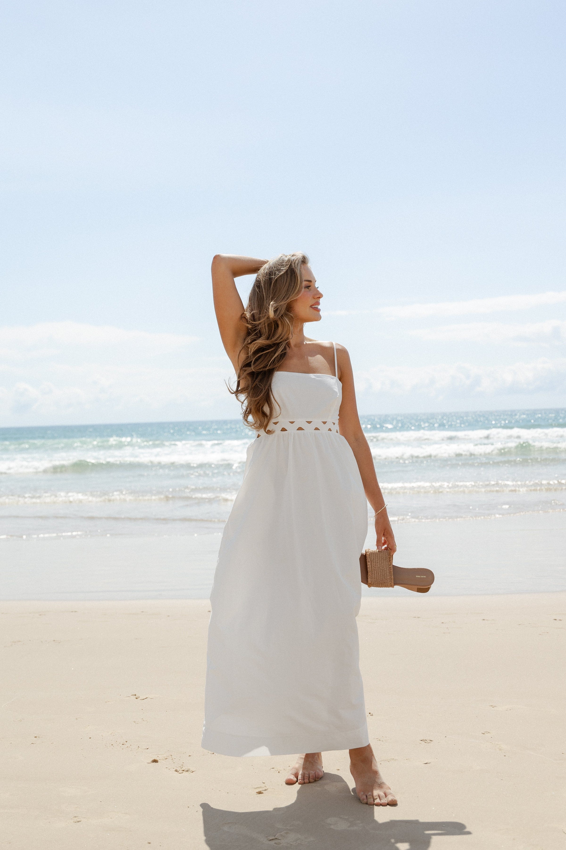 Petal and Pup USA DRESSES Angelus Midi Dress - White