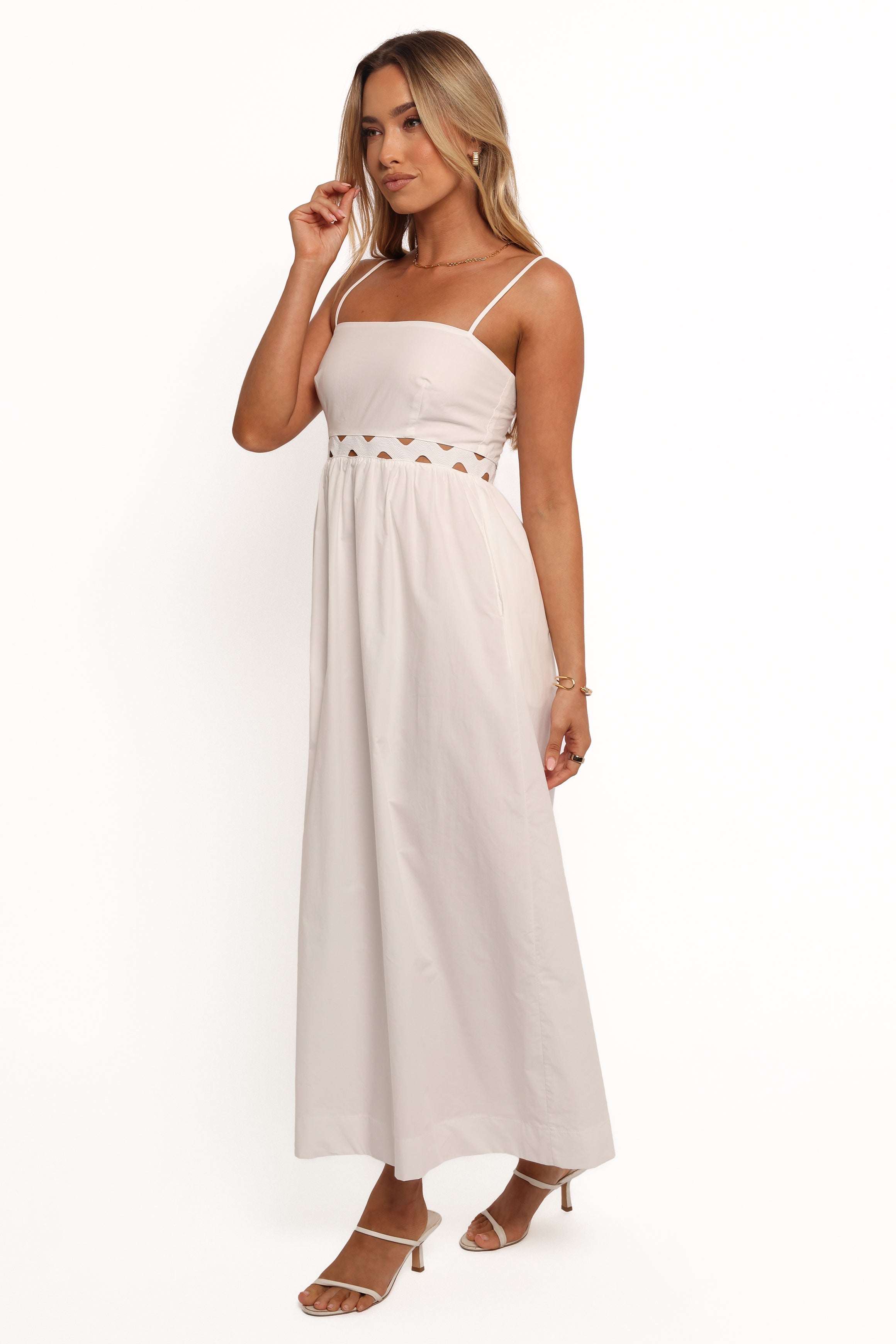 Petal and Pup USA DRESSES Angelus Midi Dress - White (Hold for Rack)