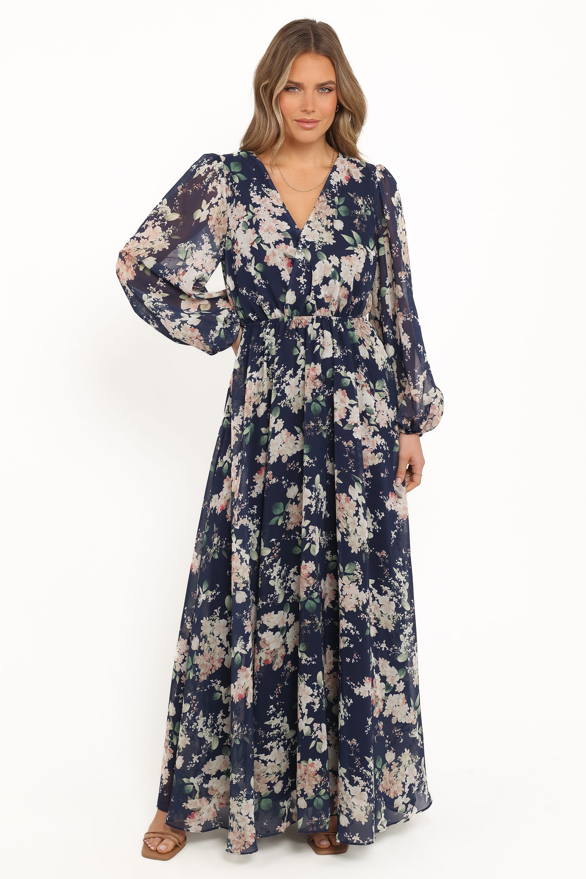 Petal and Pup USA DRESSES Anisa Maxi Dress - Navy Floral