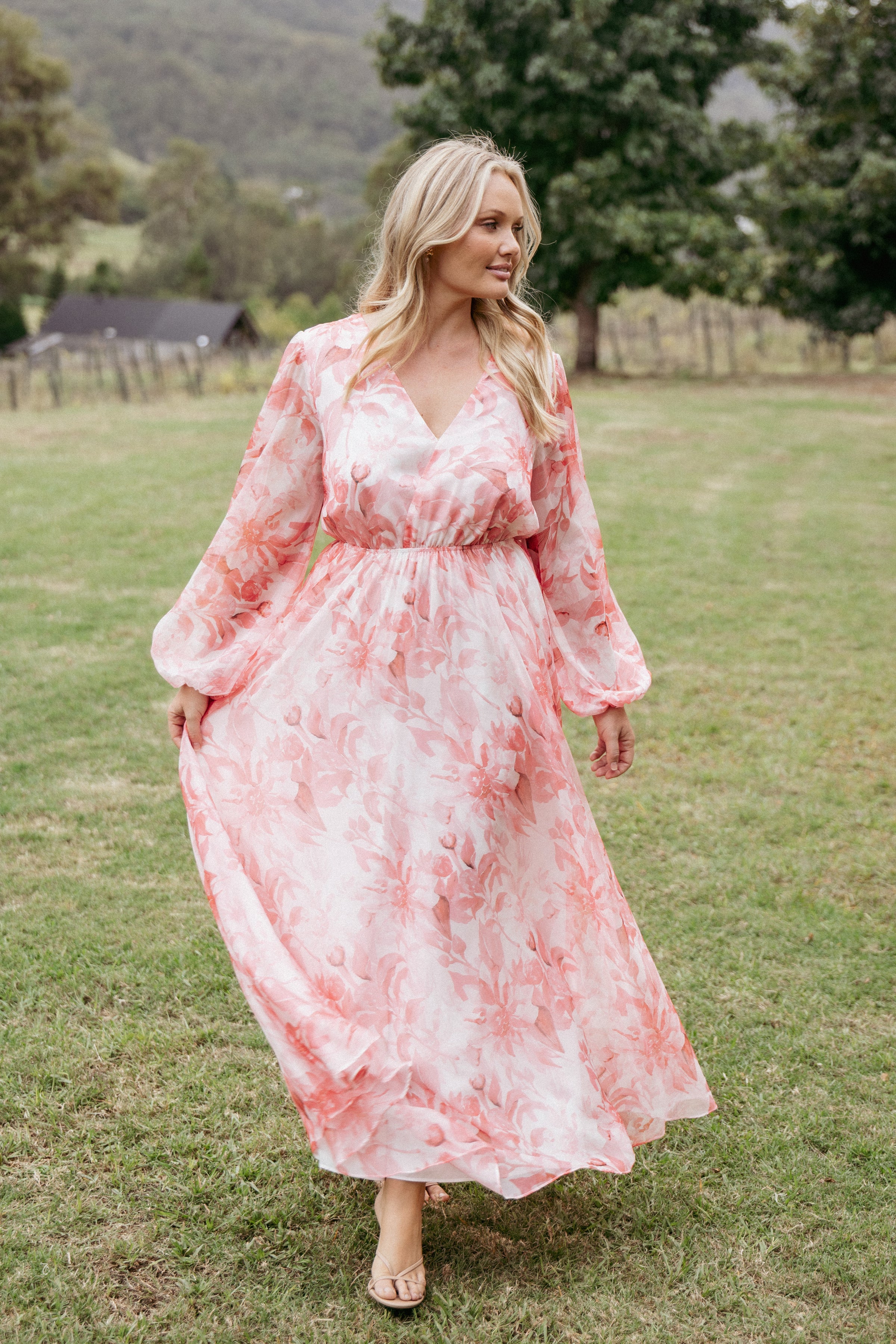 Petal and Pup USA DRESSES Anisa Maxi Dress - Pink Floral