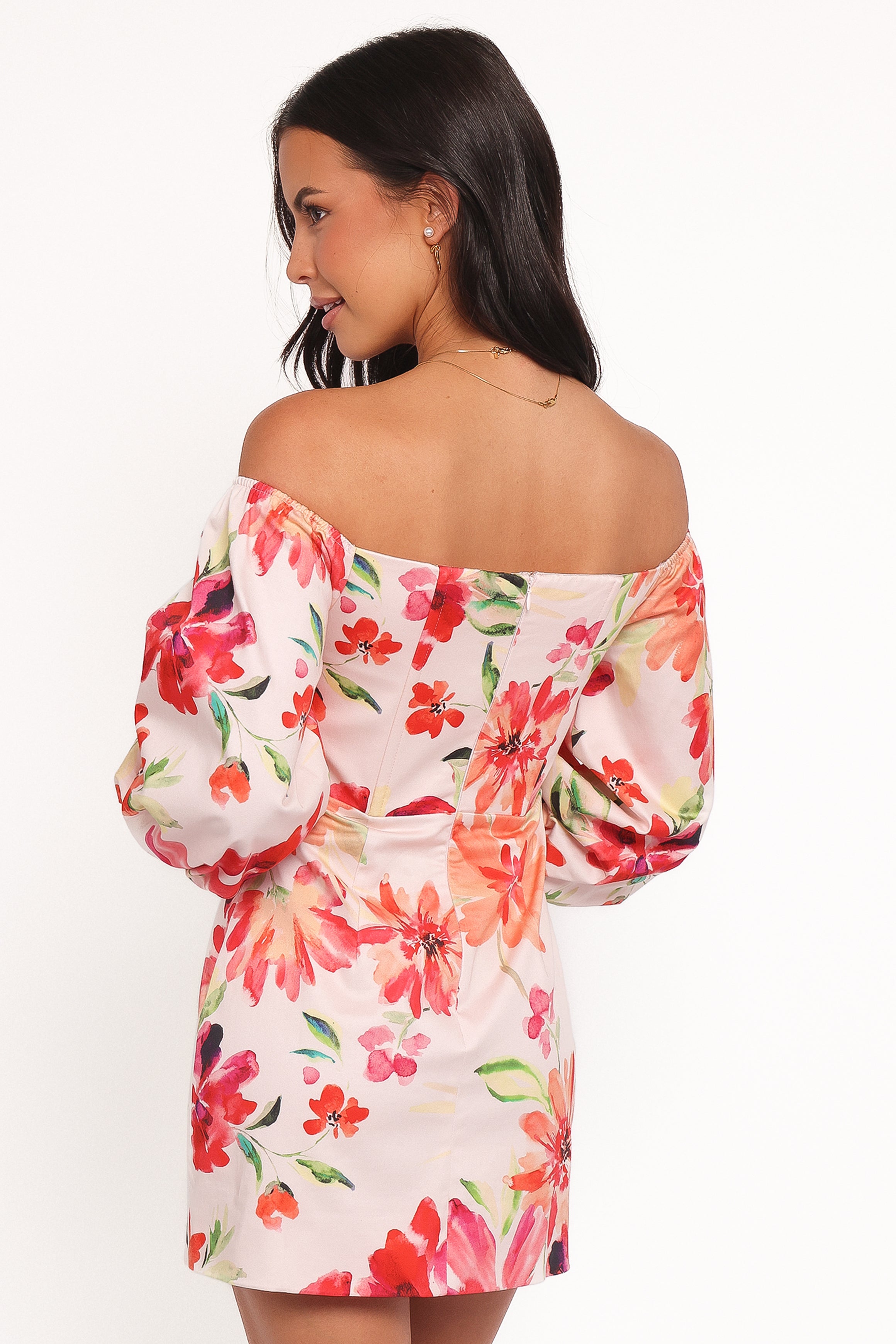 Petal and Pup USA DRESSES Annette Mini Dress - Orange Floral