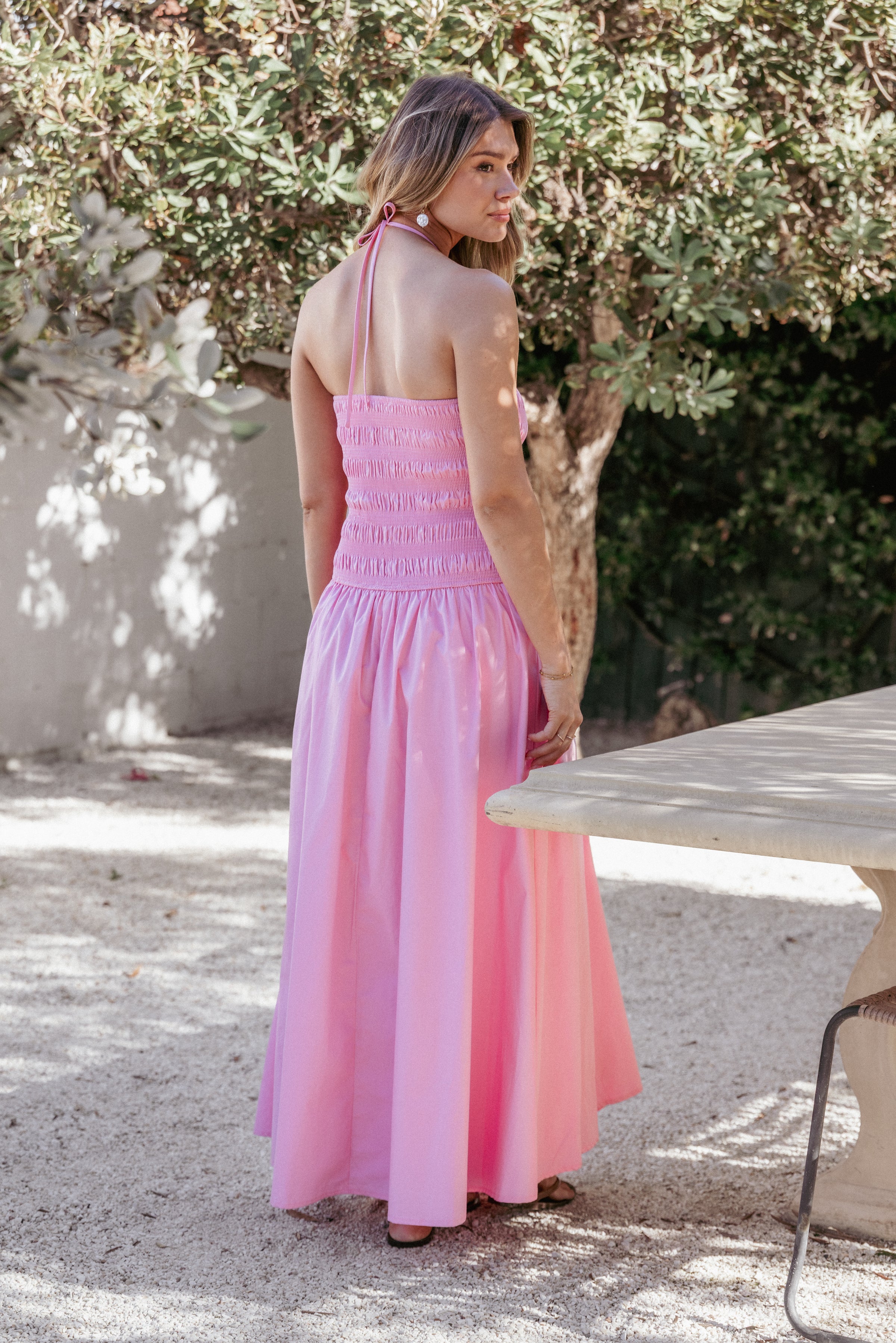 Petal and Pup USA DRESSES Aradia Halter Maxi Dress - Pink