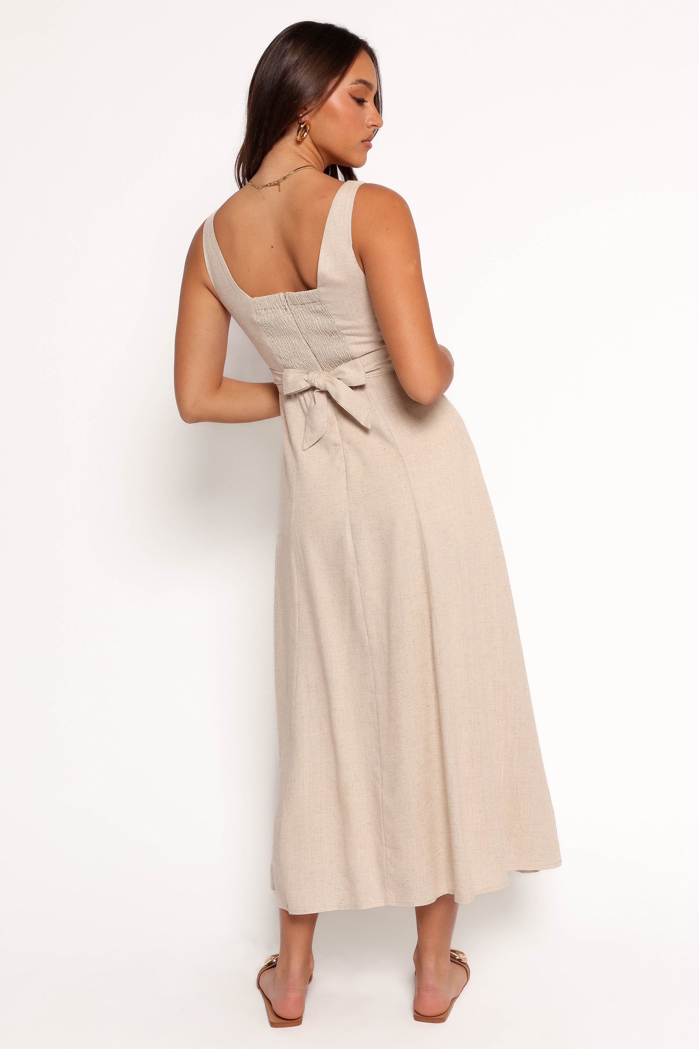 Petal and Pup USA DRESSES Archer Midi Dress - Oatmeal