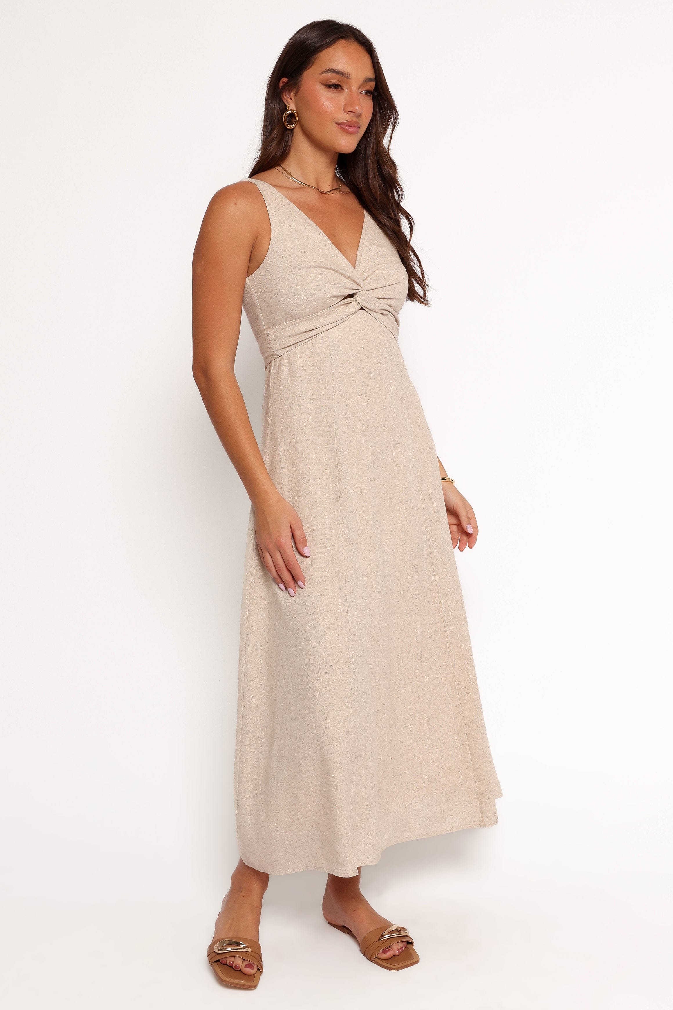 Petal and Pup USA DRESSES Archer Midi Dress - Oatmeal