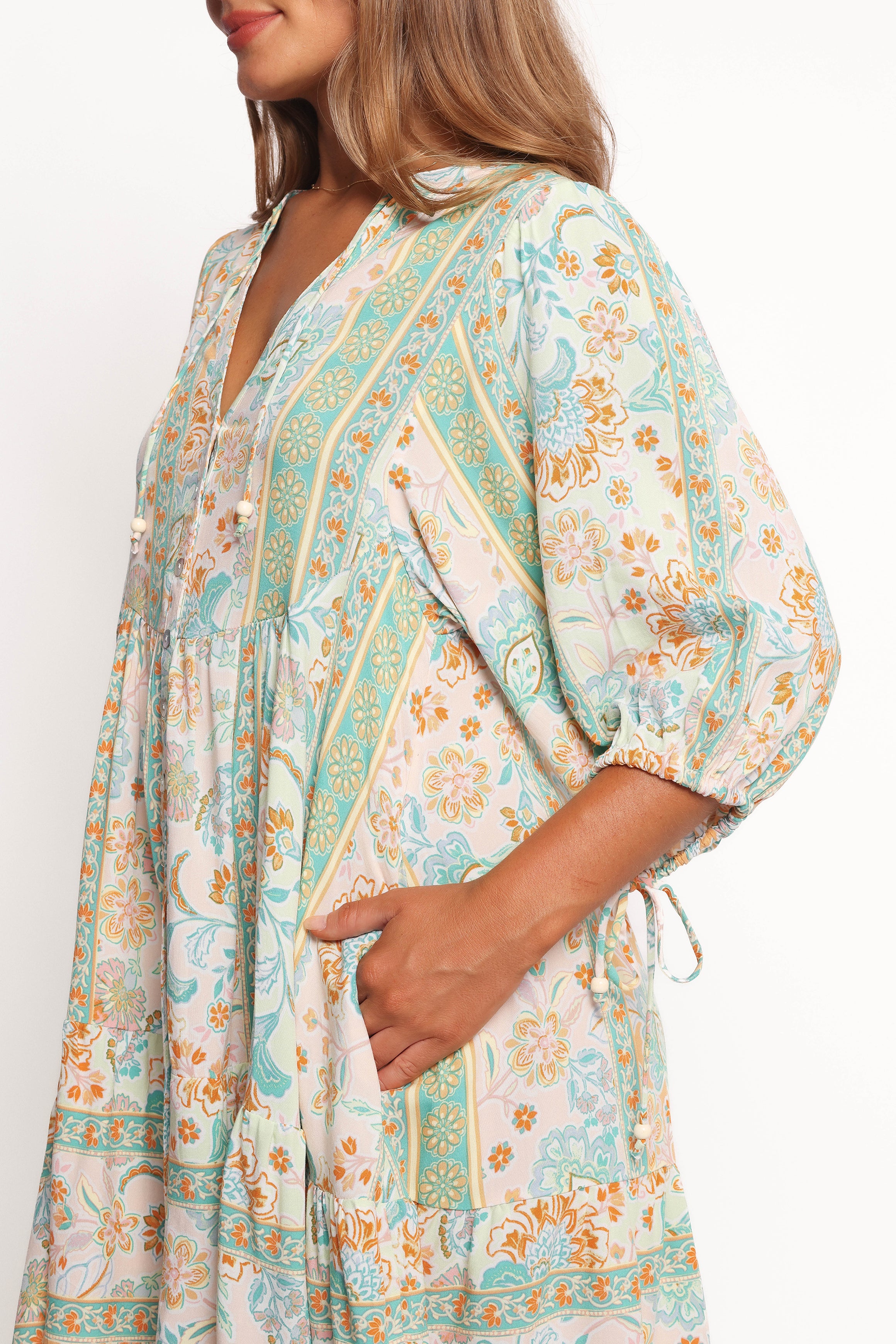 Petal and Pup USA DRESSES Arden Mini Dress - Green Multi