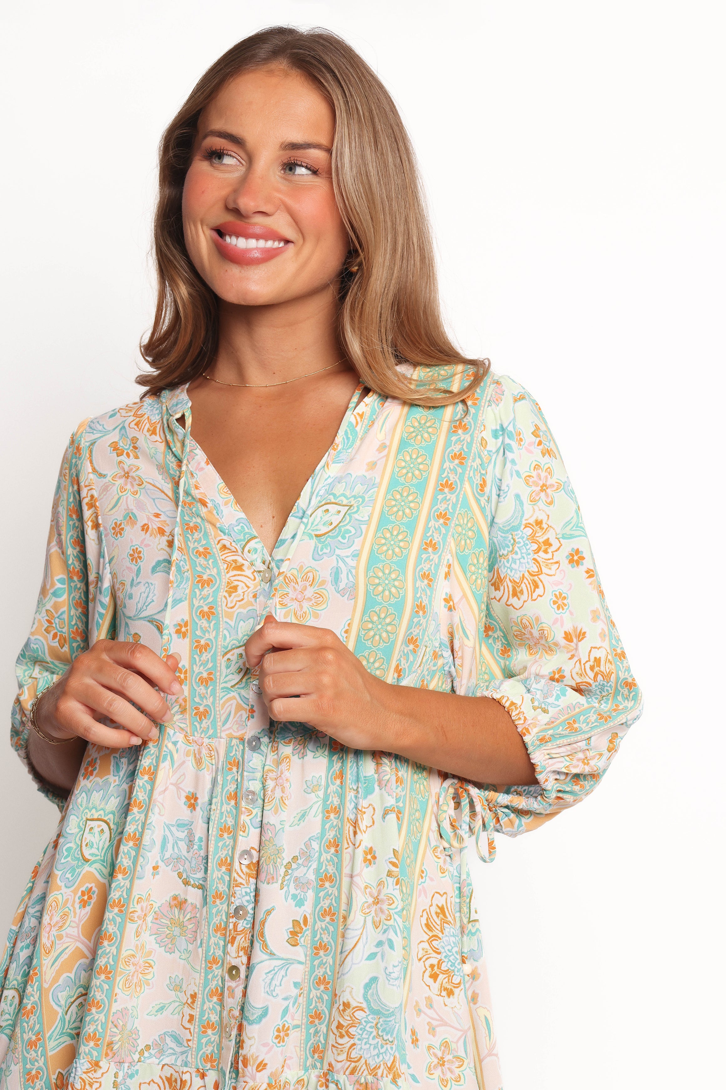 Petal and Pup USA DRESSES Arden Mini Dress - Green Multi